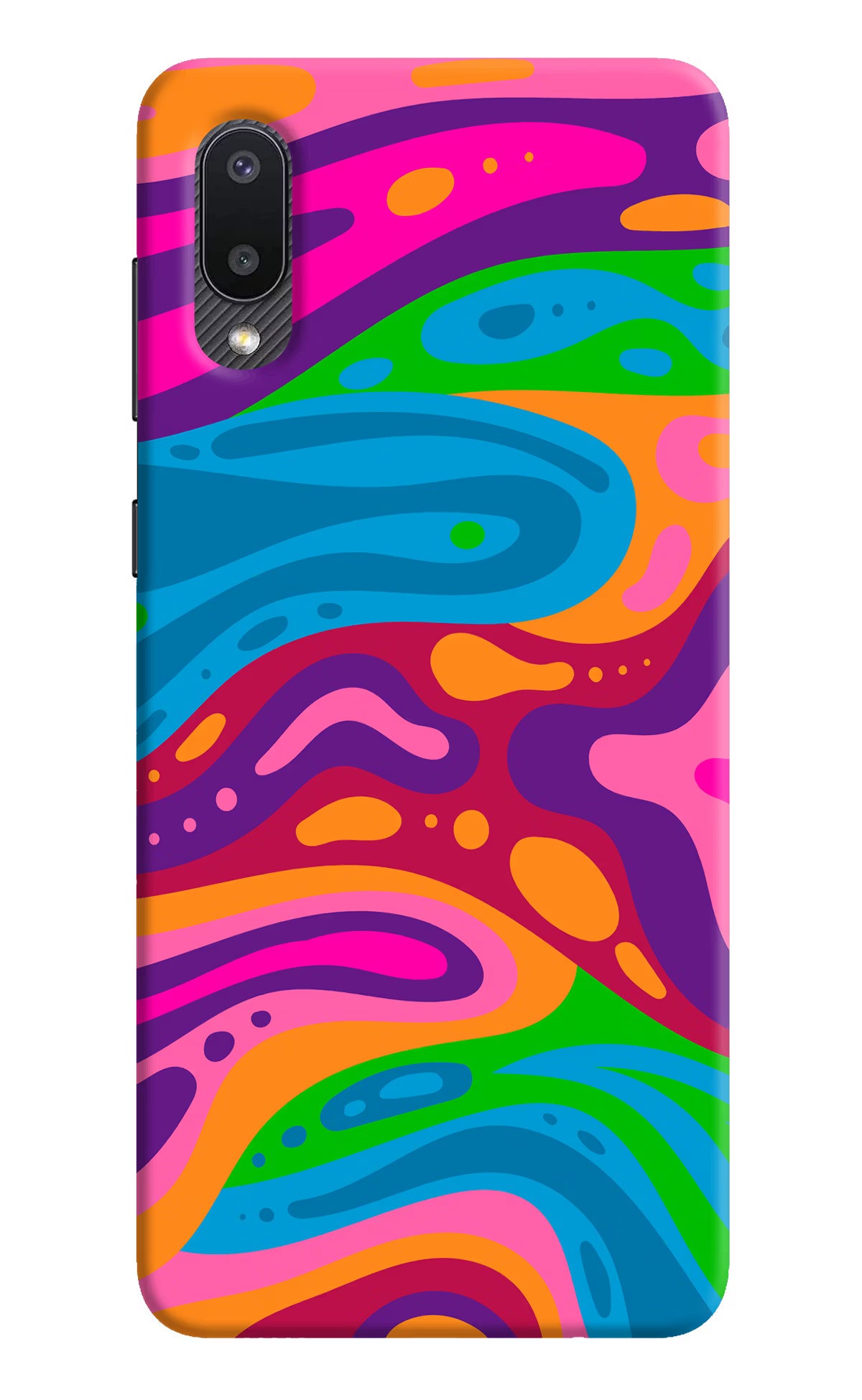 Trippy Pattern Samsung M02 Back Cover - Trippy Pattern Samsung M02 Hard Case Back Cover by Casekaro Trippy Pattern Samsung M02 Hard Case Back Cover by Casekaro