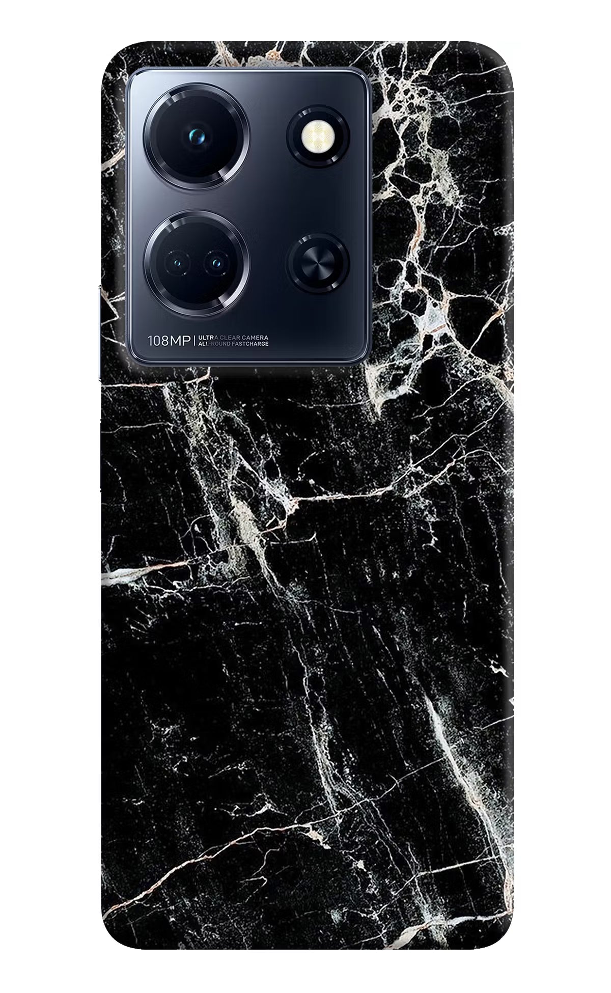 Black Marble Texture Infinix Note 30 5g Hard Case Back Cover by Casekaro