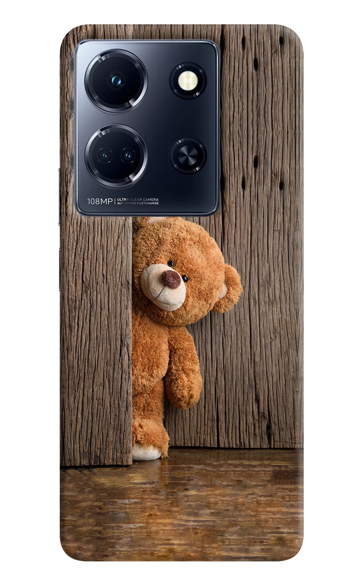 Teddy Wooden Infinix Note 30 5g Hard Case Back Cover by Casekaro