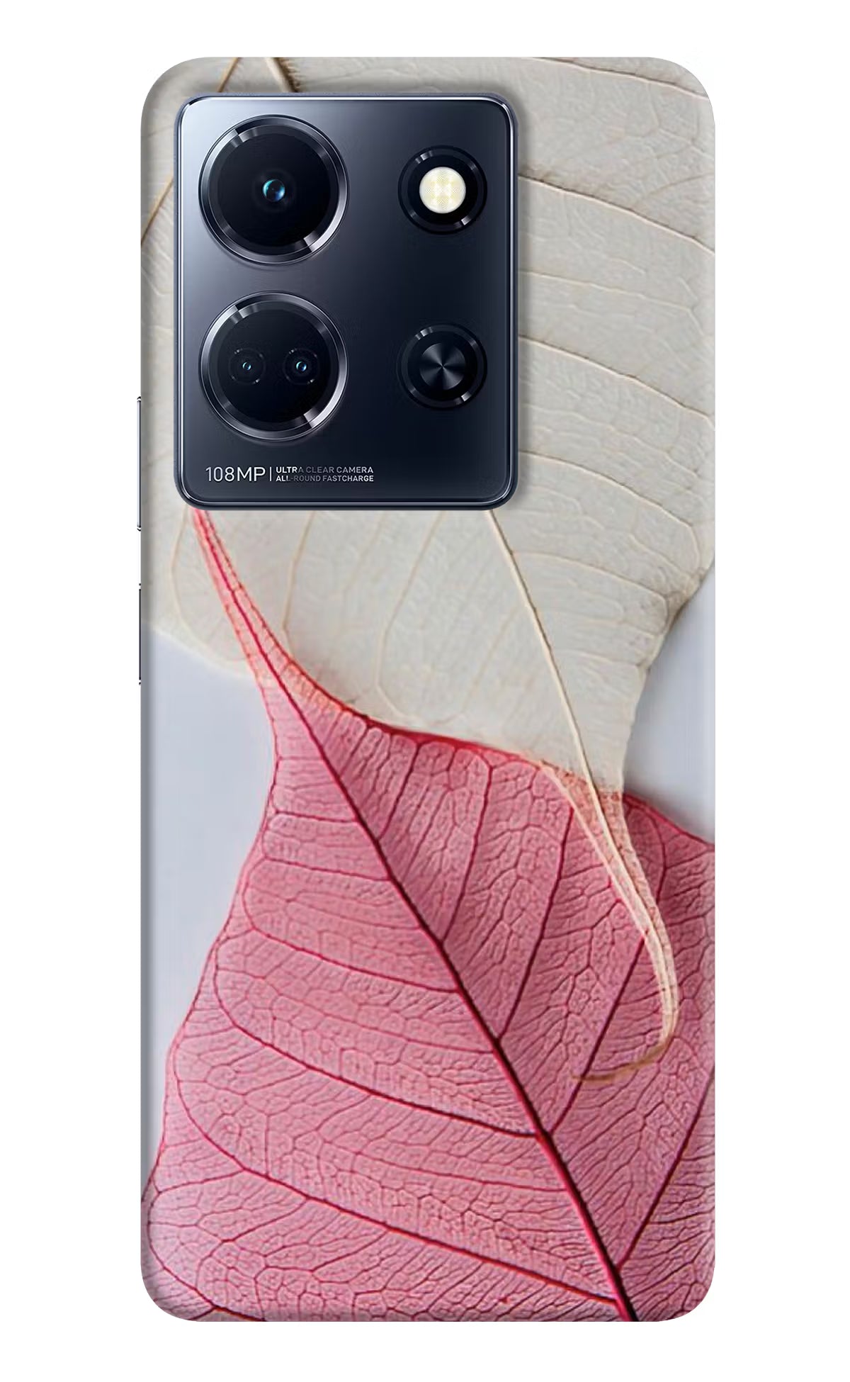 White Pink Leaf Infinix Note 30 5g Hard Case Back Cover by Casekaro