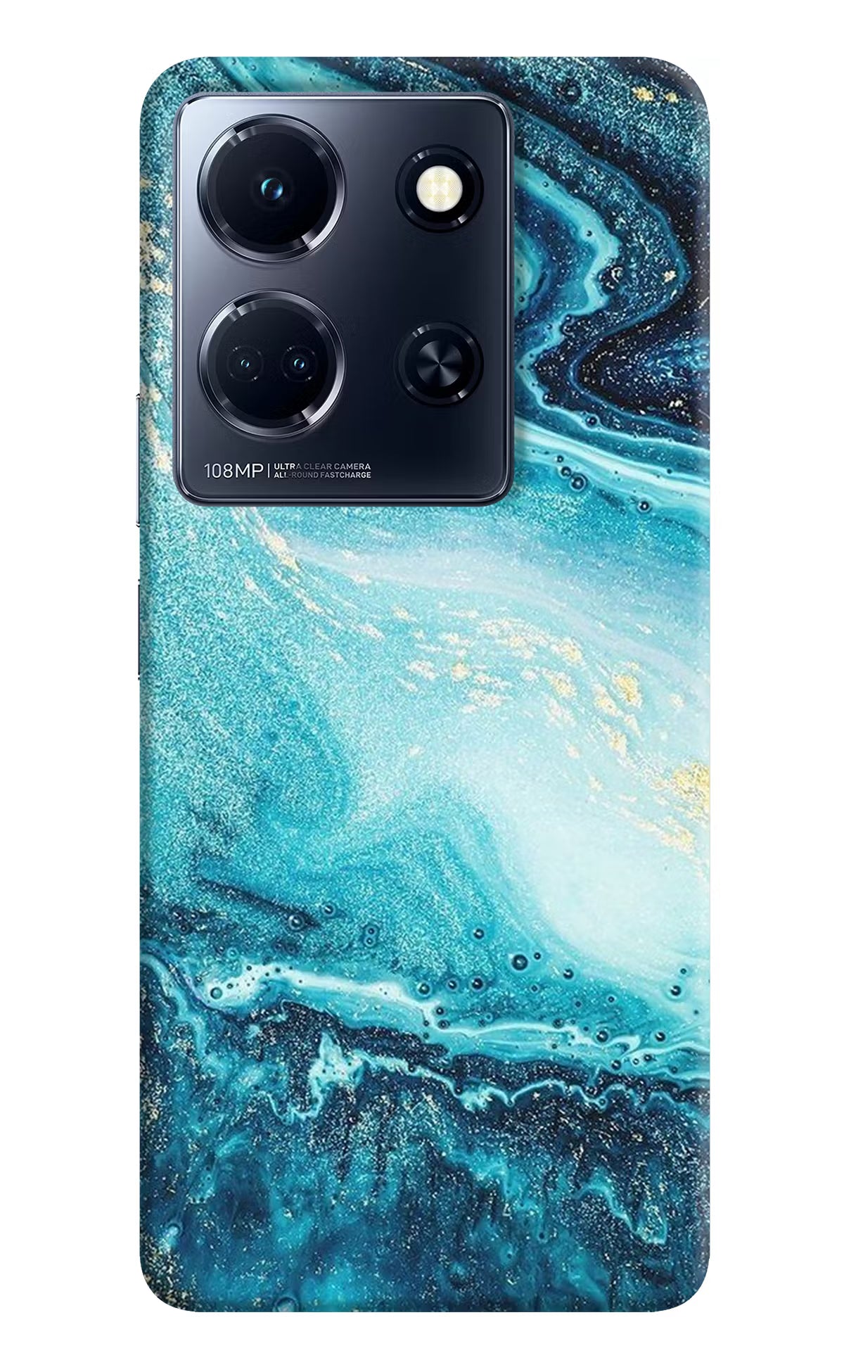 Blue Glitter Marble Infinix Note 30 5g Hard Case Back Cover by Casekaro