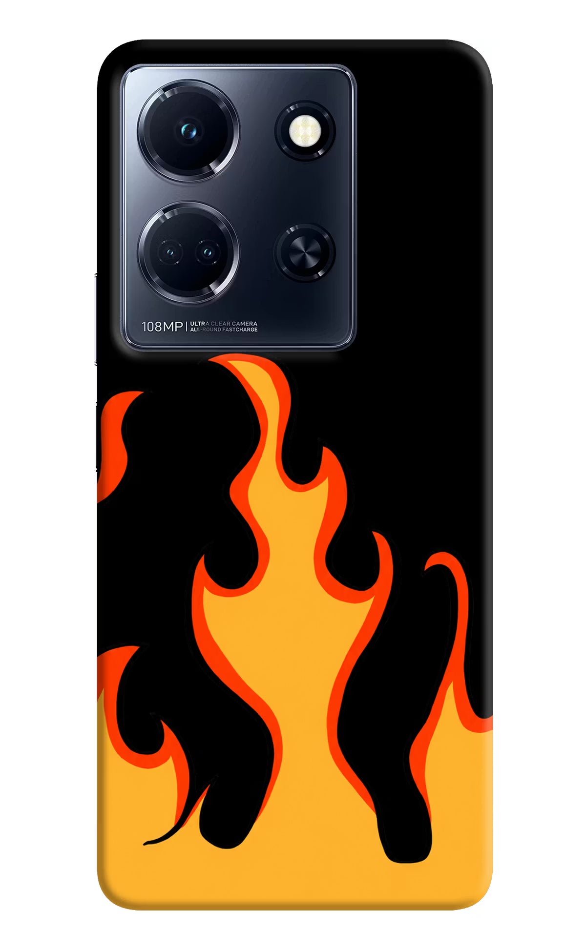 Fired Up – Black Infinix Note 30 5g Back Cover - Fired Up – Black Infinix Note 30 5g Hard Case Back Cover by Casekaro Fired Up – Black Infinix Note 30 5g Hard Case Back Cover by Casekaro
