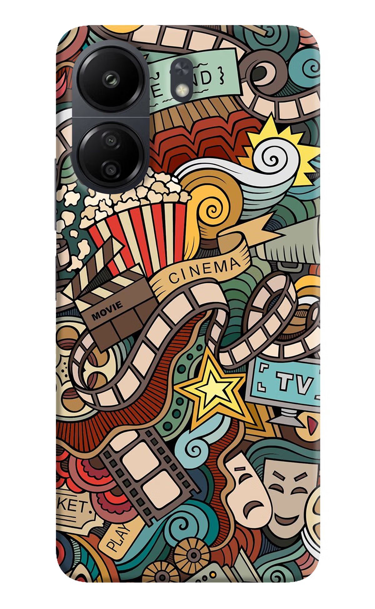 Cinema Abstract Poco C65 Back Cover - Cinema Abstract Poco C65 Hard Case Back Cover by Casekaro Cinema Abstract Poco C65 Hard Case Back Cover by Casekaro