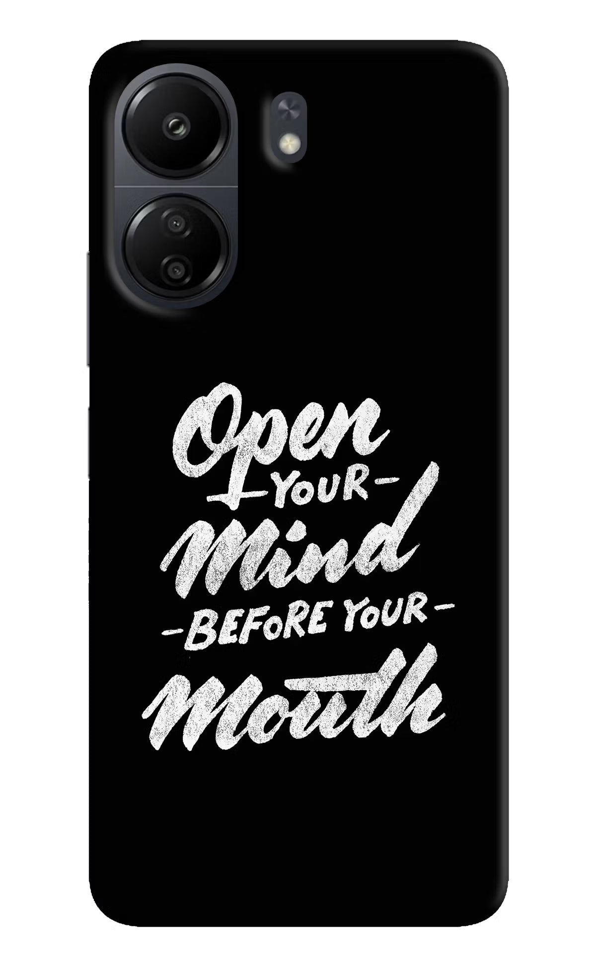 Open Your Mind Before Your Mouth Poco C65 Back Cover - Open Your Mind Before Your Mouth Poco C65 Hard Case Back Cover by Casekaro Open Your Mind Before Your Mouth Poco C65 Hard Case Back Cover by Casekaro