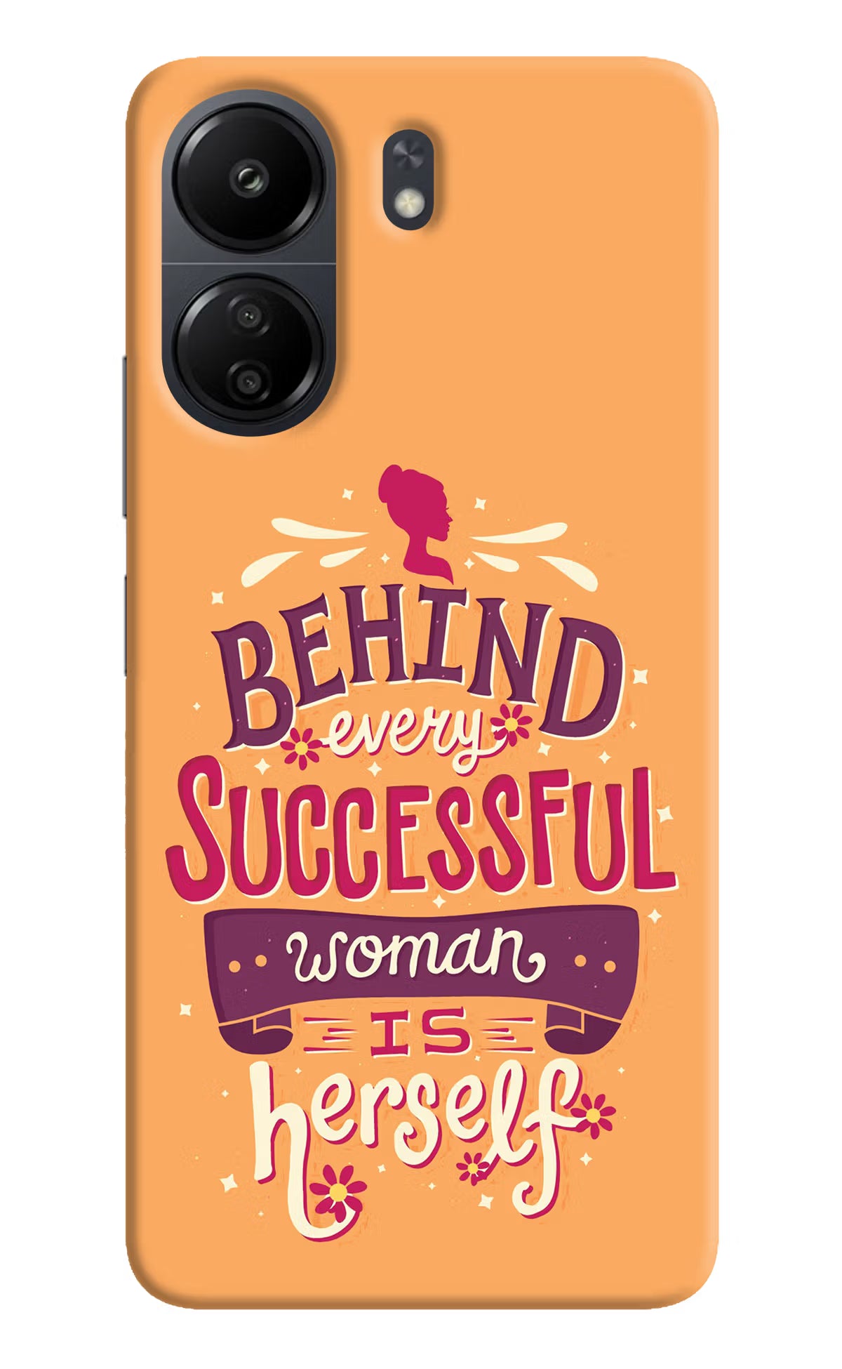 Behind Every Successful Woman There Is Herself Poco C65 Back Cover - Behind Every Successful Woman There Is Herself Poco C65 Hard Case Back Cover by Casekaro Behind Every Successful Woman There Is Herself Poco C65 Hard Case Back Cover by Casekaro