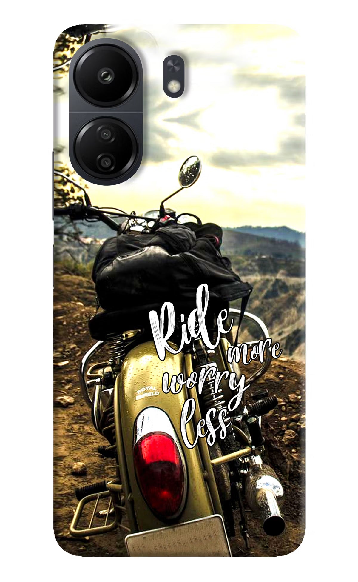 Ride More Worry Less Poco C65 Back Cover - Ride More Worry Less Poco C65 Hard Case Back Cover by Casekaro Ride More Worry Less Poco C65 Hard Case Back Cover by Casekaro