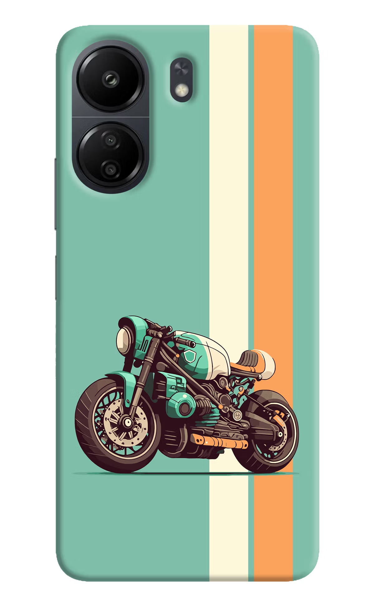 Striped Moto Drift Poco C65 Back Cover - Striped Moto Drift Poco C65 Hard Case Back Cover by Casekaro Striped Moto Drift Poco C65 Hard Case Back Cover by Casekaro