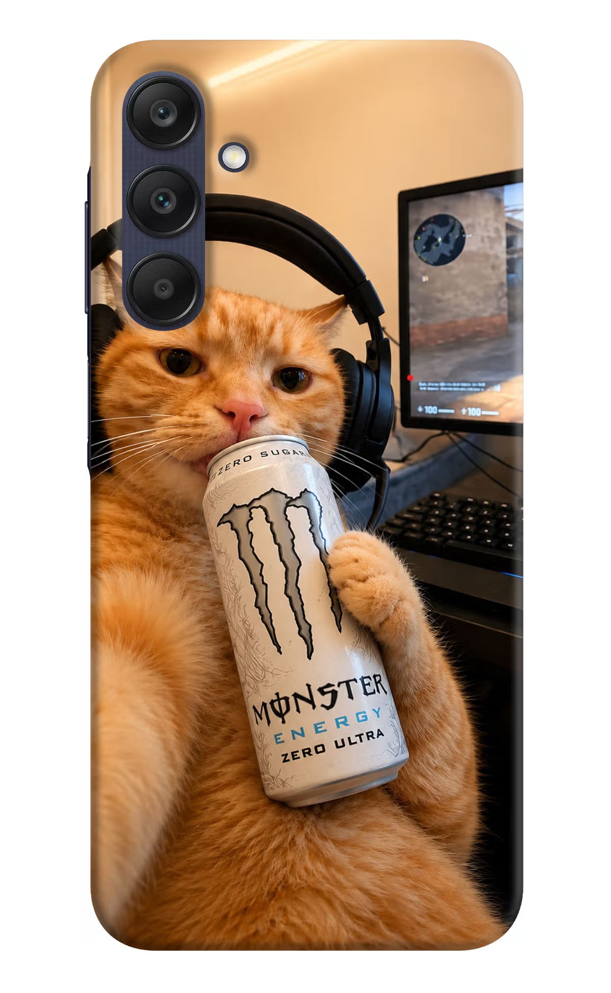 Gamer Cat Energy Samsung A25 5G Back Cover - Gamer Cat Energy Samsung A25 5G Back Cover Gamer Cat Energy Samsung A25 5G Back Cover
