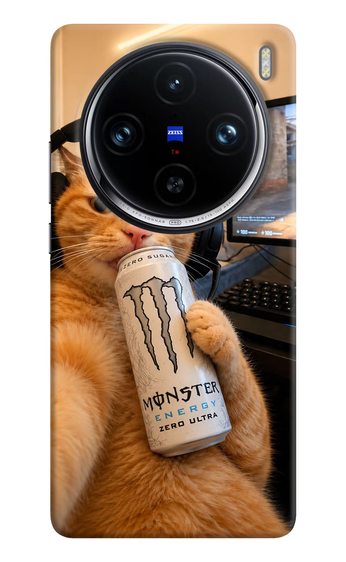 Gamer Cat Energy Vivo X100 Pro Back Cover - Gamer Cat Energy Vivo X100 Pro Back Cover Gamer Cat Energy Vivo X100 Pro Back Cover
