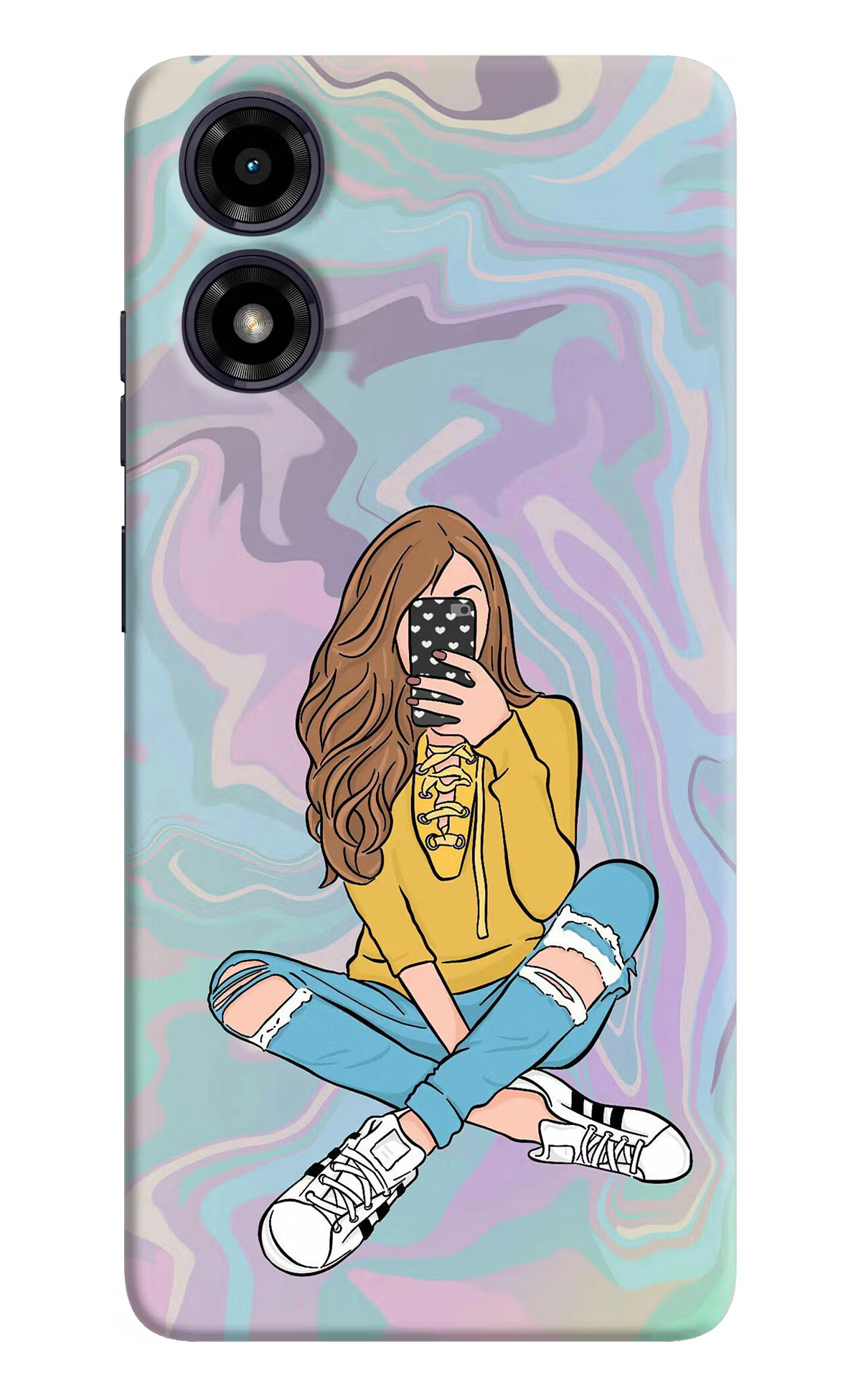 Selfie Girl Moto G04 Back Cover - Selfie Girl Moto G04 Hard Case Back Cover by Casekaro Selfie Girl Moto G04 Hard Case Back Cover by Casekaro
