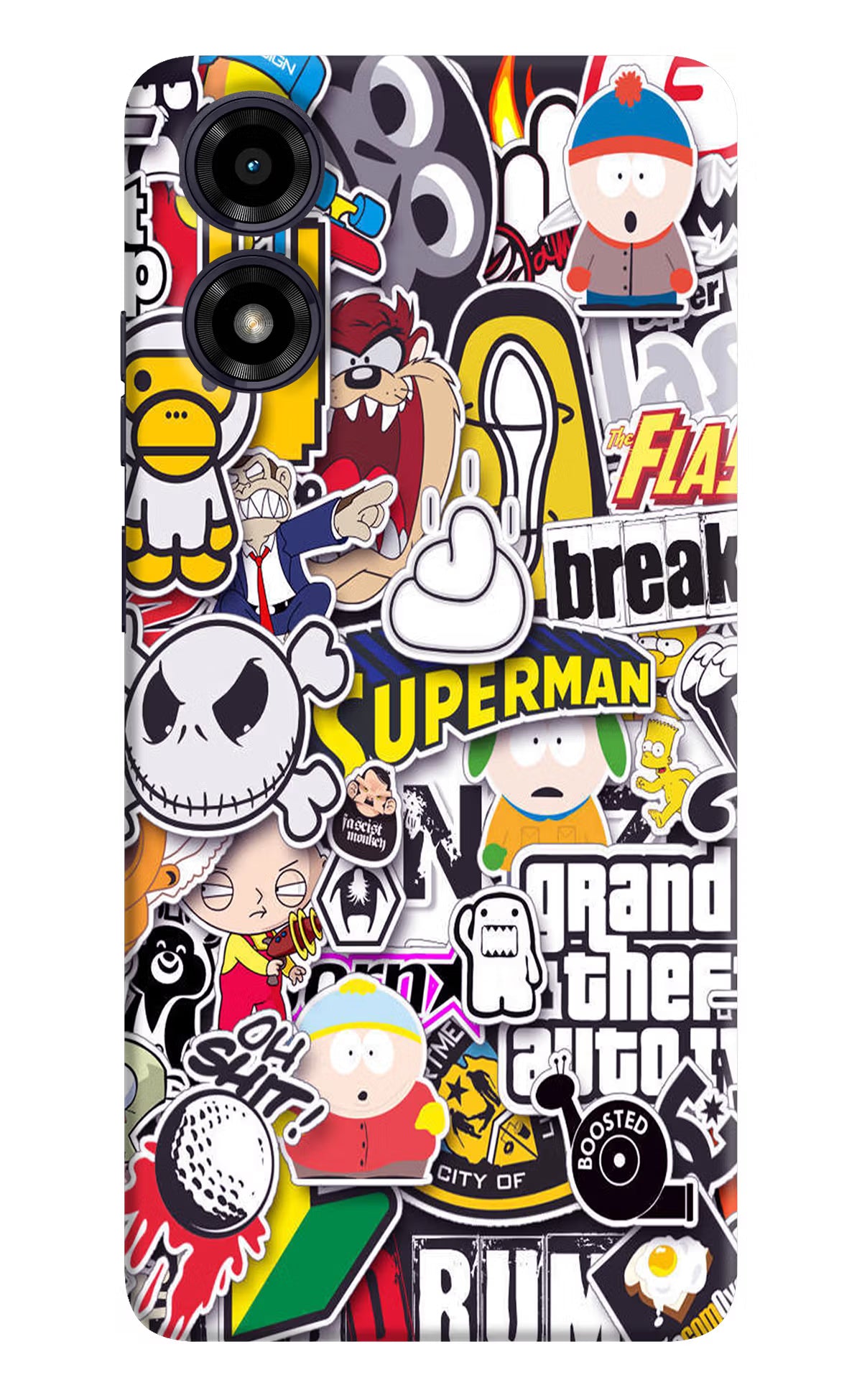 Sticker Bomb Moto G04 Back Cover - Sticker Bomb Moto G04 Hard Case Back Cover by Casekaro Sticker Bomb Moto G04 Hard Case Back Cover by Casekaro