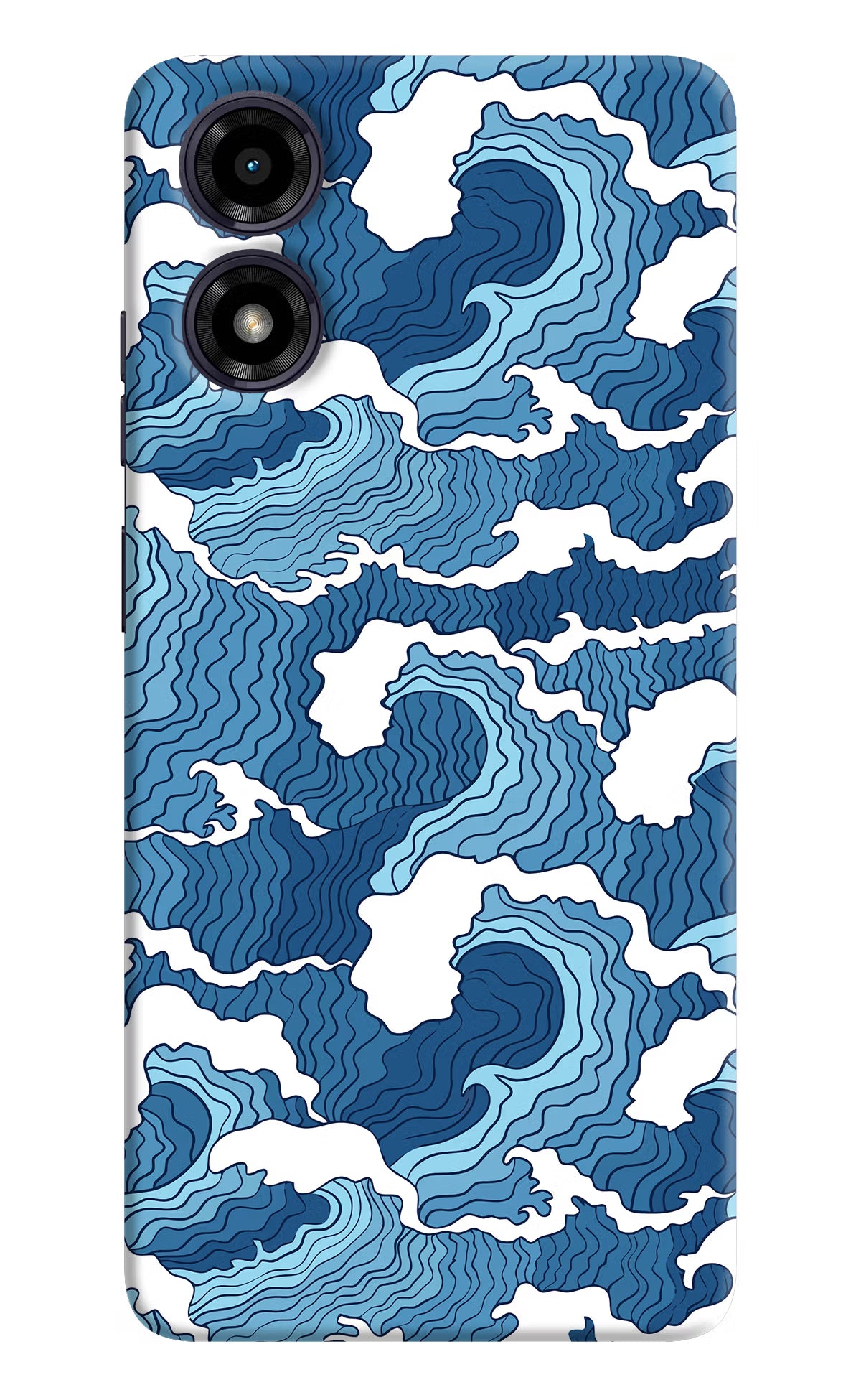Blue Waves Moto G04 Hard Case Back Cover by Casekaro