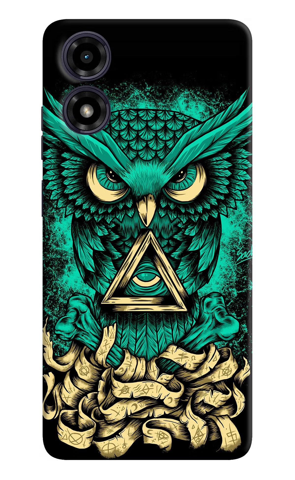 Green Owl Moto G04 Back Cover - Green Owl Moto G04 Hard Case Back Cover by Casekaro Green Owl Moto G04 Hard Case Back Cover by Casekaro