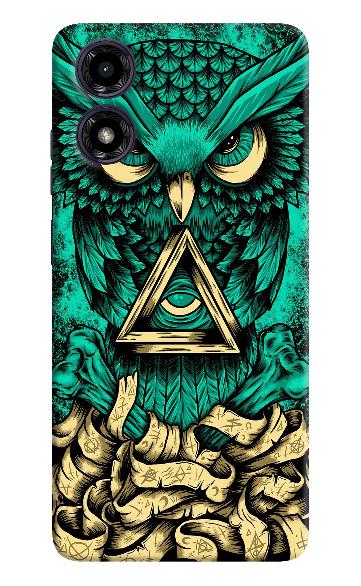 Green Owl Moto G04 Back Cover - Green Owl Moto G04 Hard Case Back Cover by Casekaro Green Owl Moto G04 Hard Case Back Cover by Casekaro