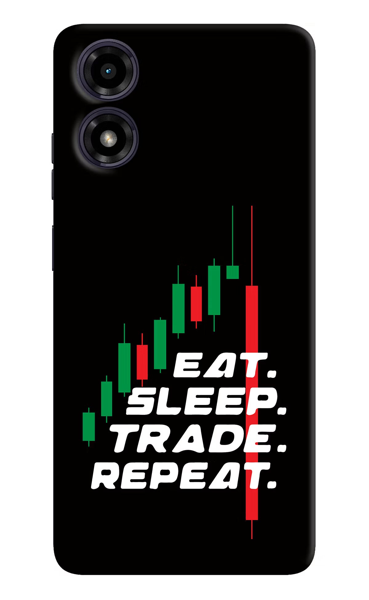 Eat Sleep Trade Repeat Moto G04 Back Cover - Eat Sleep Trade Repeat Moto G04 Hard Case Back Cover by Casekaro Eat Sleep Trade Repeat Moto G04 Hard Case Back Cover by Casekaro