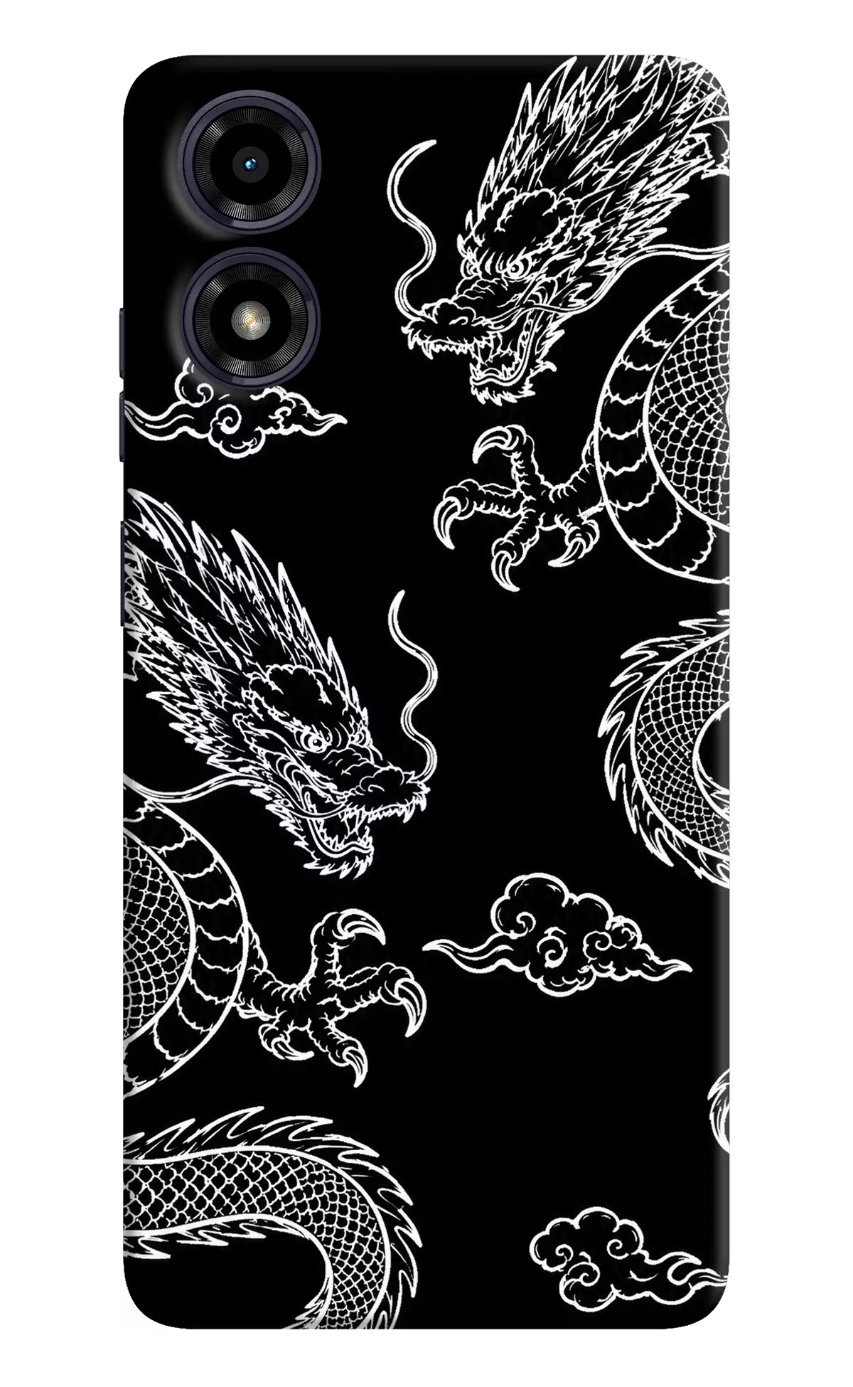 Twin Dragons Moto G04 Back Cover - Twin Dragons Moto G04 Hard Case Back Cover by Casekaro Twin Dragons Moto G04 Hard Case Back Cover by Casekaro