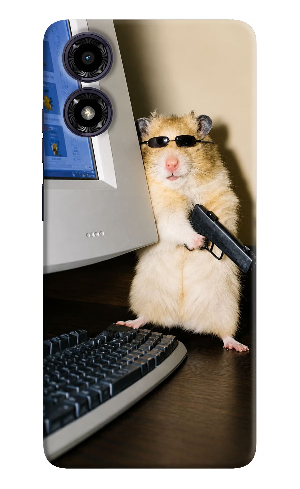 Hacker Hamster Moto G04 Back Cover - Hacker Hamster Moto G04 Back Cover Hacker Hamster Moto G04 Back Cover