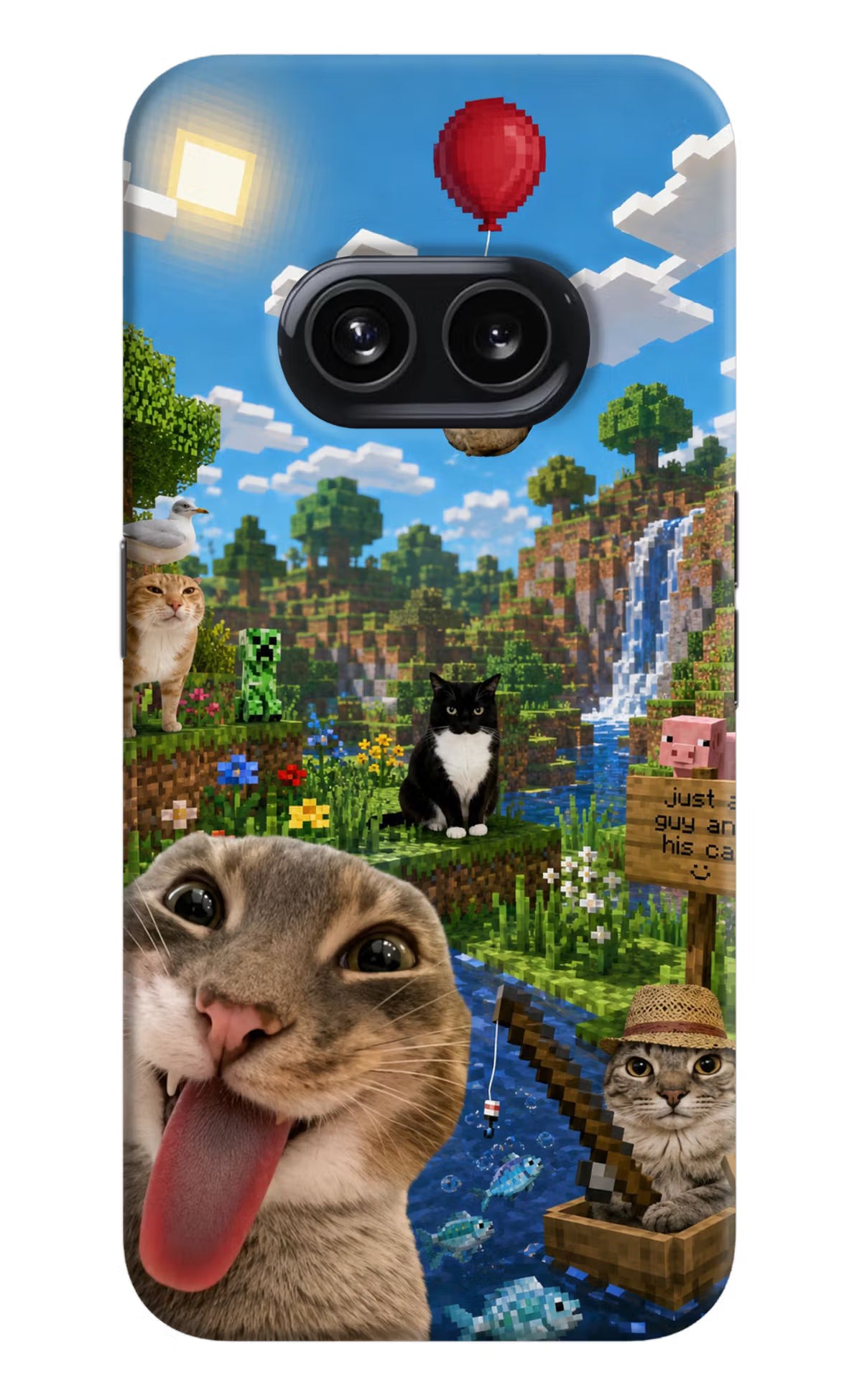 Minecraft Cat Chaos Nothing Phone 2A Back Cover - Minecraft Cat Chaos Nothing Phone 2A Back Cover Minecraft Cat Chaos Nothing Phone 2A Back Cover