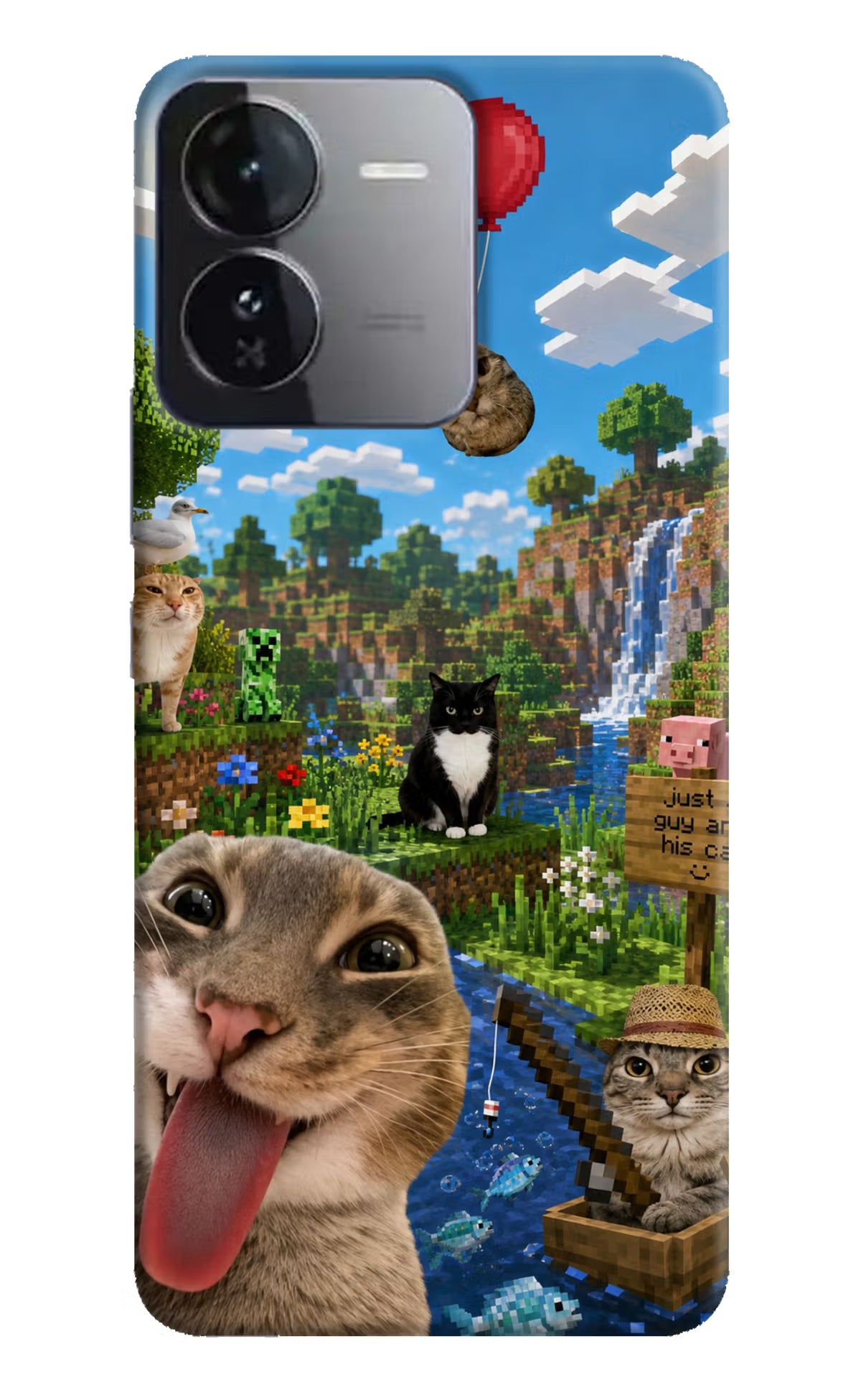 Minecraft Cat Chaos iQOO Z9 5G Back Cover - Minecraft Cat Chaos iQOO Z9 5G Back Cover Minecraft Cat Chaos iQOO Z9 5G Back Cover