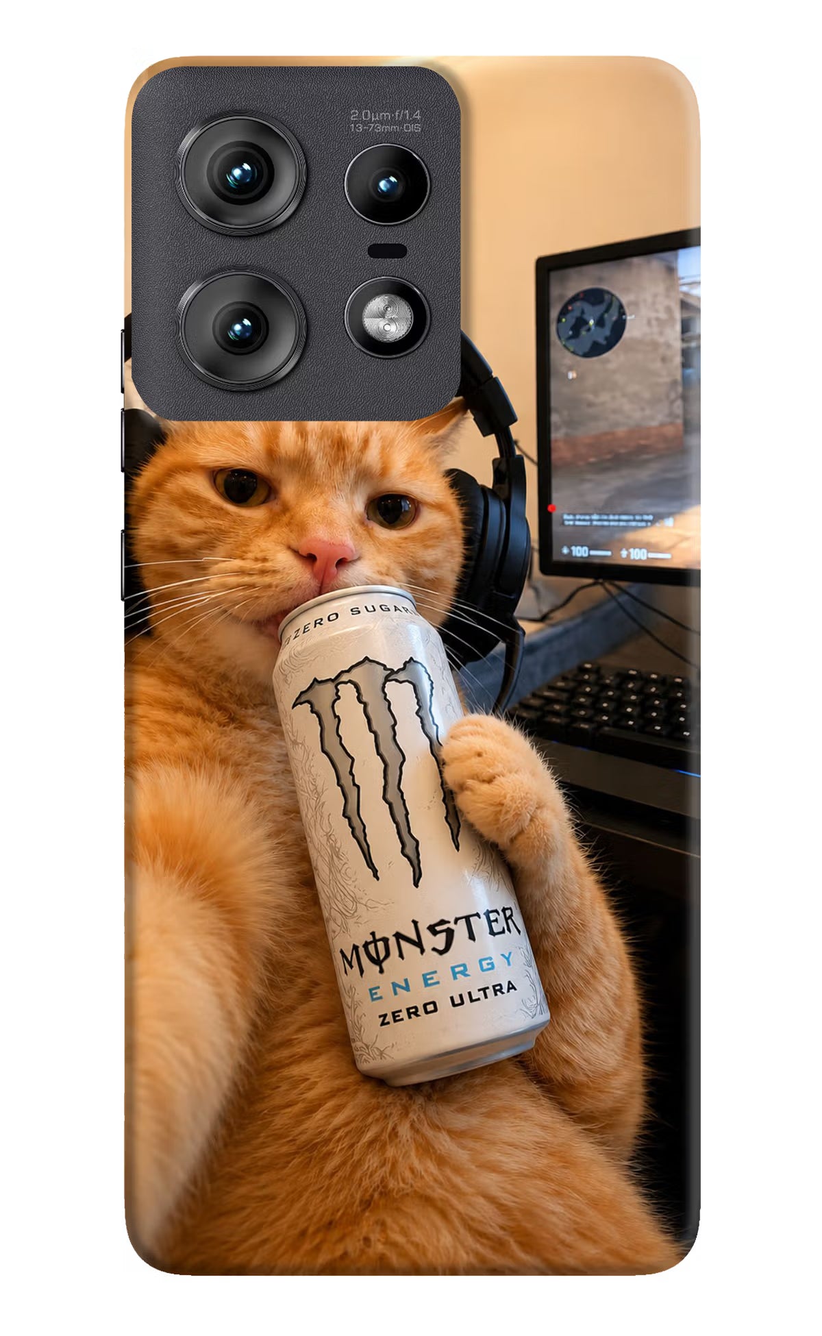 Gamer Cat Energy Moto Edge 50 Pro 5G Back Cover - Gamer Cat Energy Moto Edge 50 Pro 5G Back Cover Gamer Cat Energy Moto Edge 50 Pro 5G Back Cover