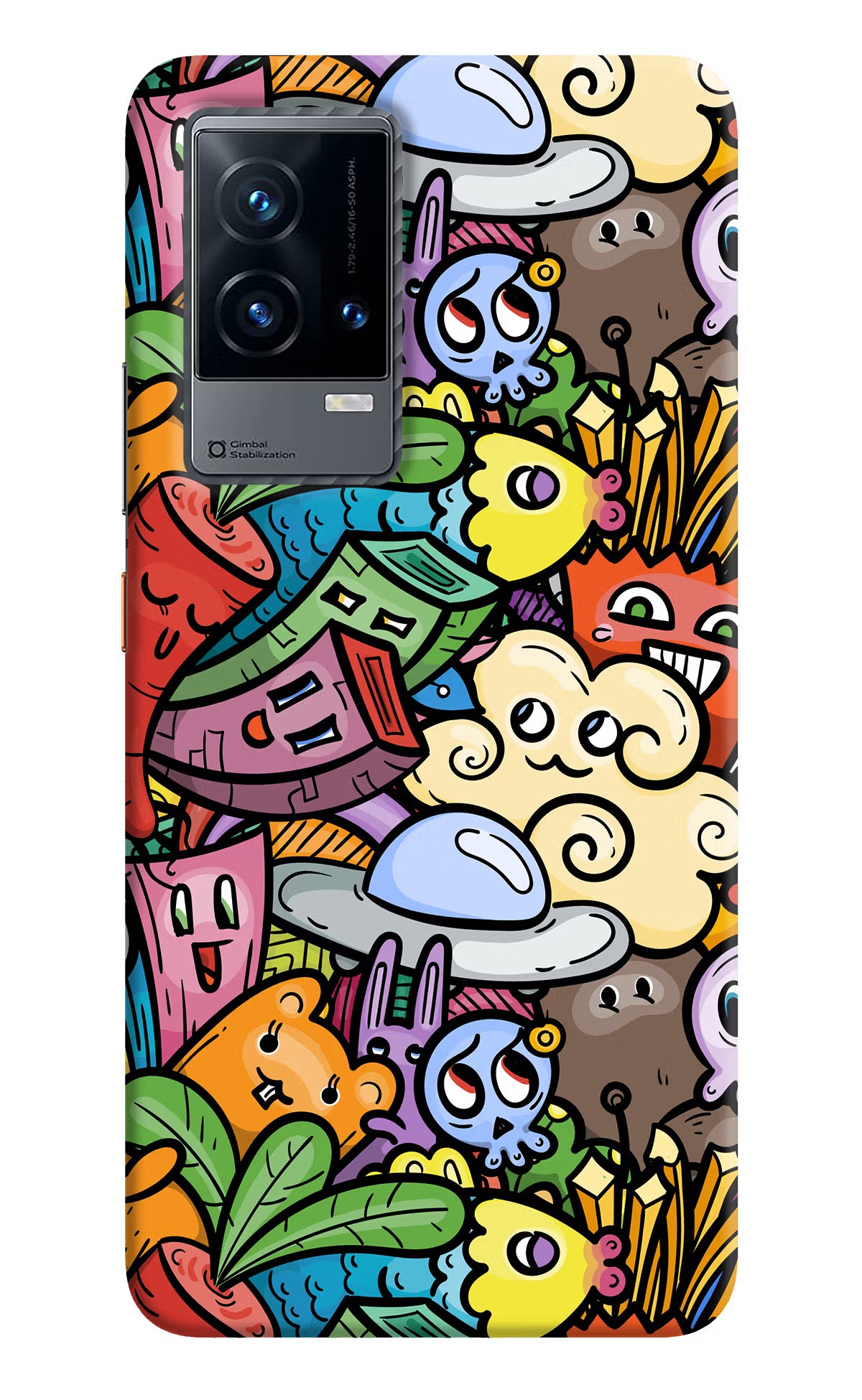 Veggie Doodle iQOO 9 5G Back Cover - Veggie Doodle iQOO 9 5G Hard Case Back Cover by Casekaro Veggie Doodle iQOO 9 5G Hard Case Back Cover by Casekaro