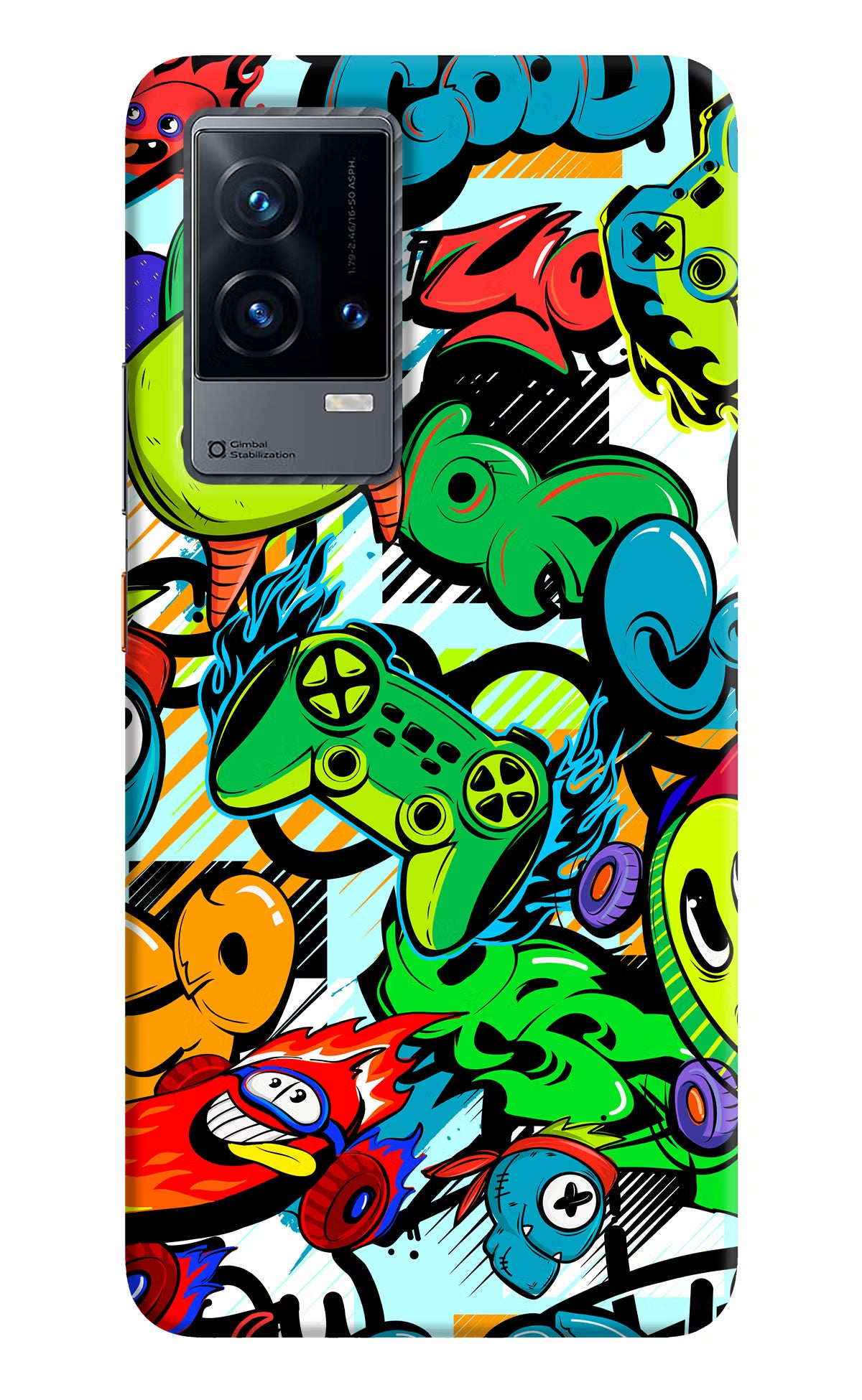 Game Doodle iQOO 9 5G Back Cover - Game Doodle iQOO 9 5G Hard Case Back Cover by Casekaro Game Doodle iQOO 9 5G Hard Case Back Cover by Casekaro