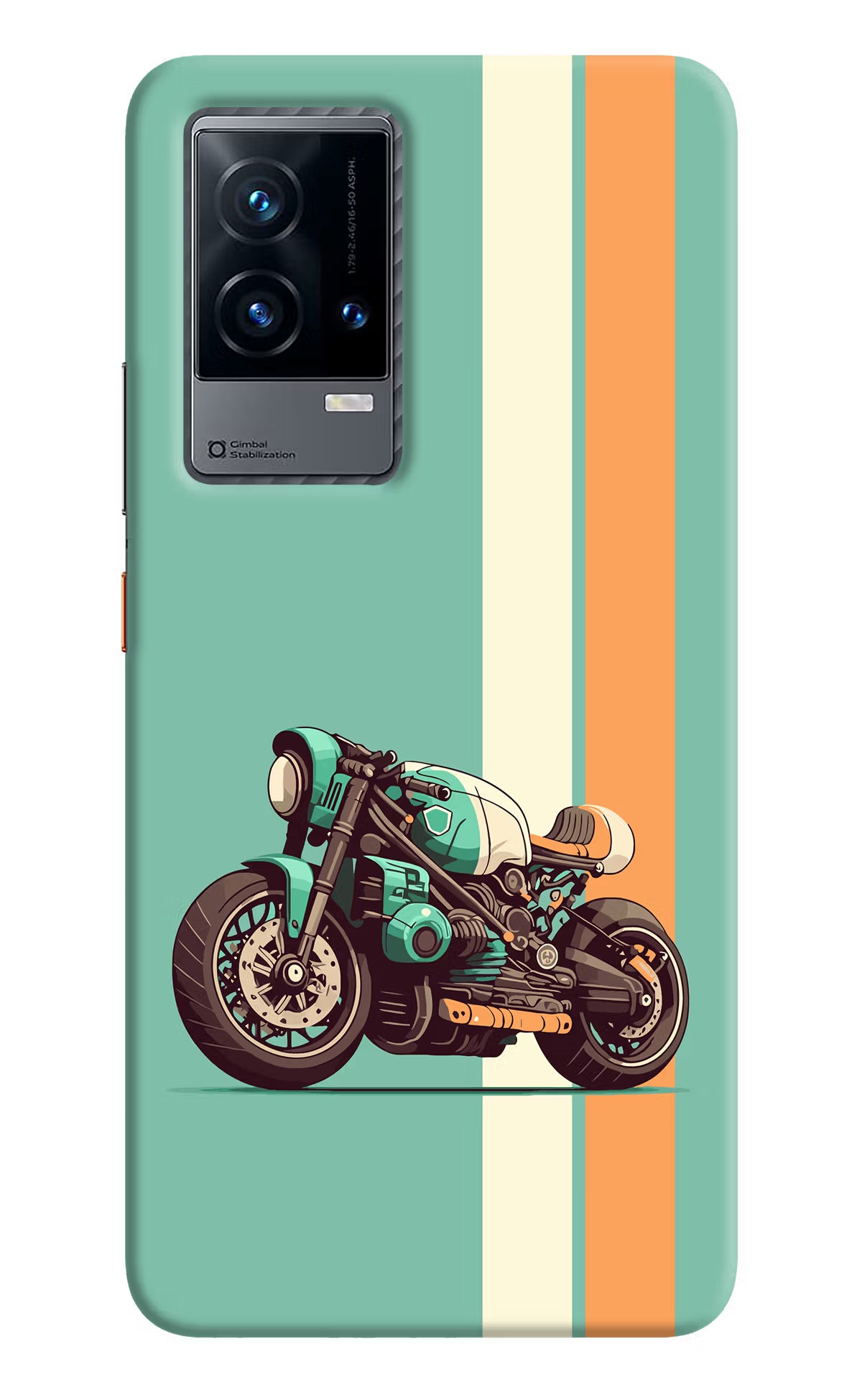 Striped Moto Drift iQOO 9 5G Back Cover - Striped Moto Drift iQOO 9 5G Hard Case Back Cover by Casekaro Striped Moto Drift iQOO 9 5G Hard Case Back Cover by Casekaro