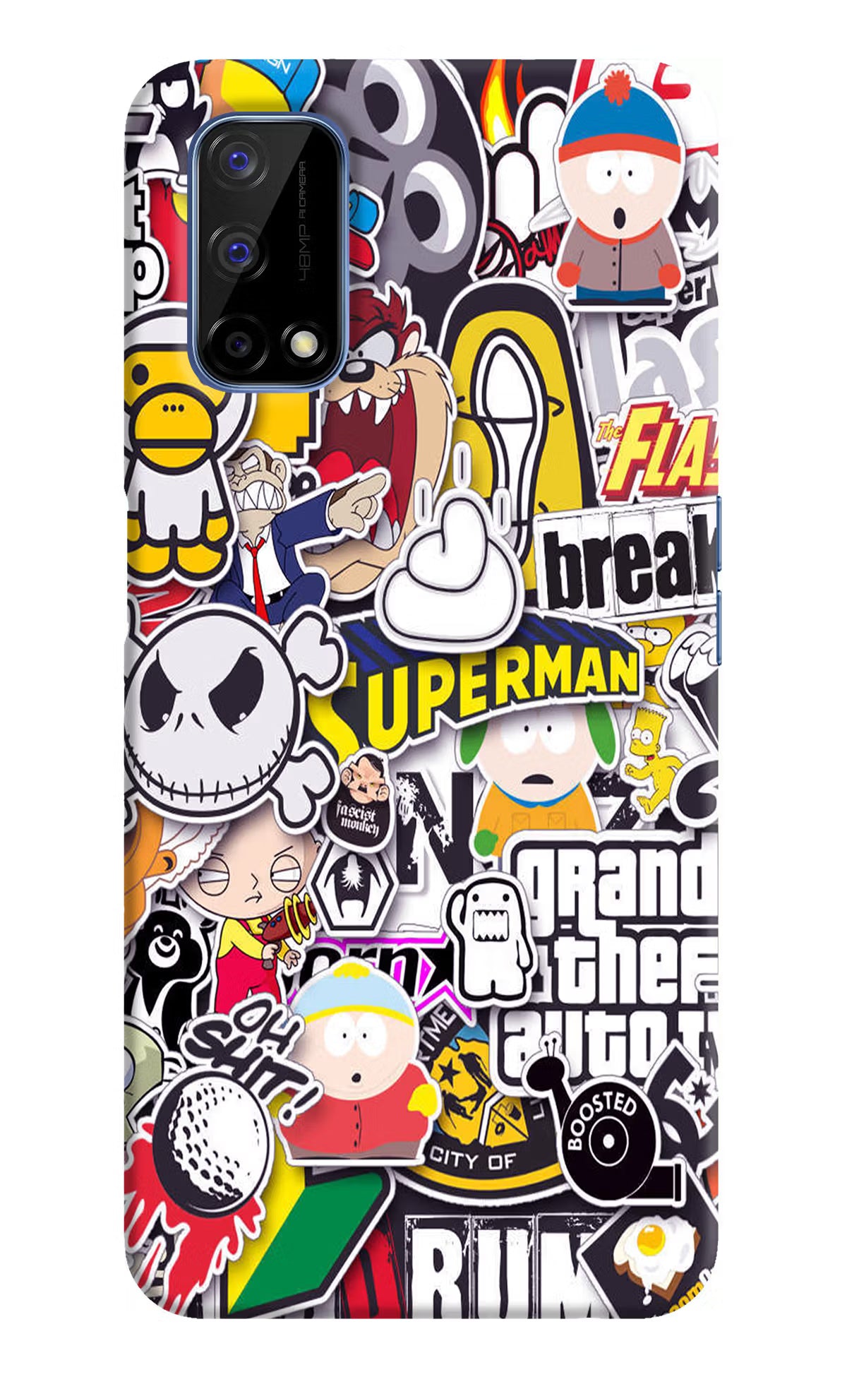 Sticker Bomb Realme Narzo 30 Pro 5G Back Cover - Sticker Bomb Realme Narzo 30 Pro 5G Hard Case Back Cover by Casekaro Sticker Bomb Realme Narzo 30 Pro 5G Hard Case Back Cover by Casekaro