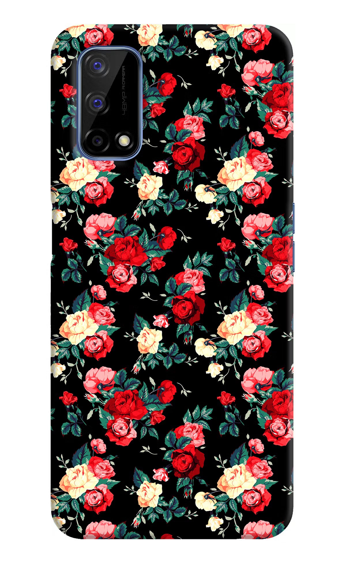 Rose Pattern Realme Narzo 30 Pro 5G Back Cover - Rose Pattern Realme Narzo 30 Pro 5G Hard Case Back Cover by Casekaro Rose Pattern Realme Narzo 30 Pro 5G Hard Case Back Cover by Casekaro