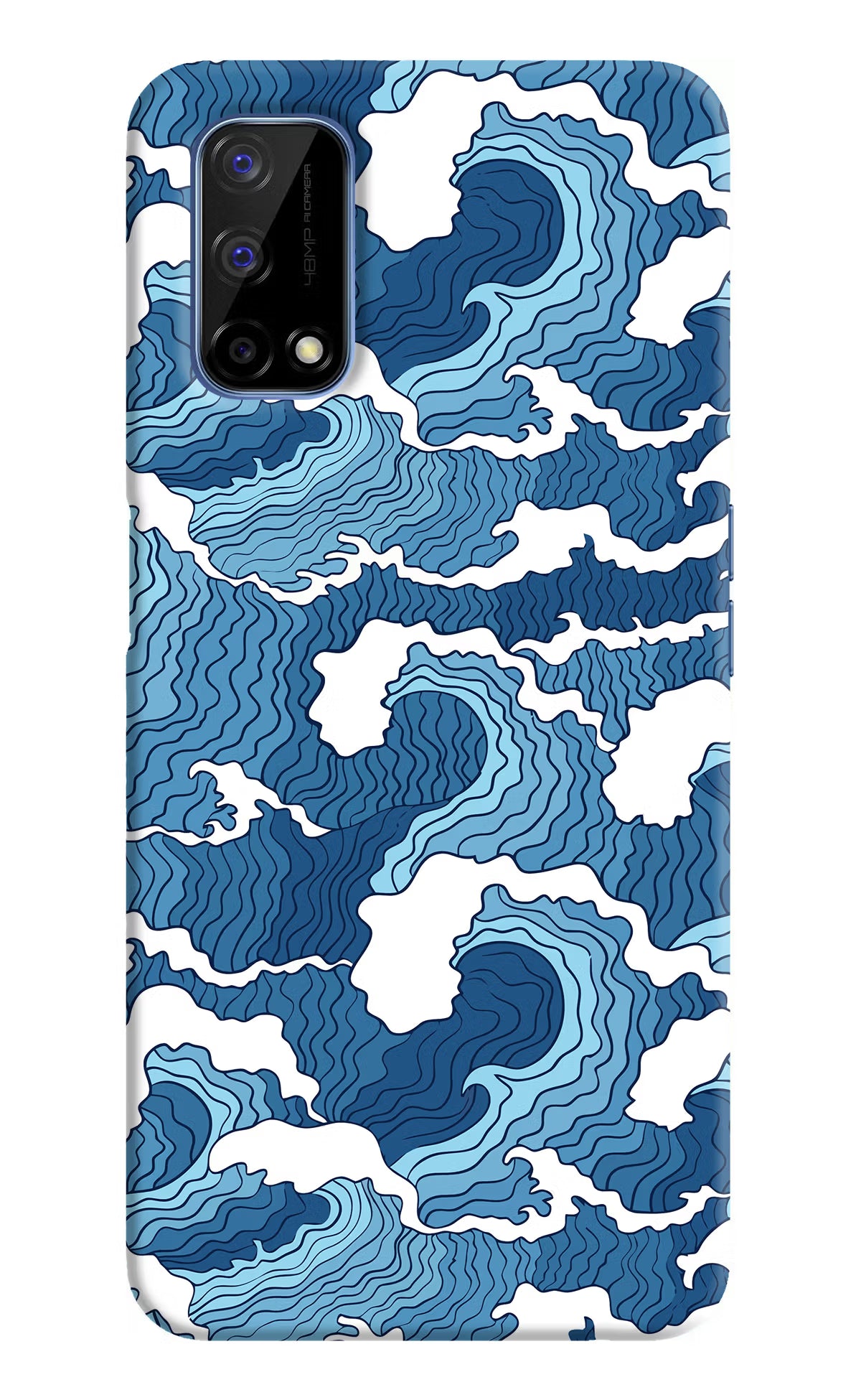 Blue Waves Realme Narzo 30 Pro 5G Back Cover - Blue Waves Realme Narzo 30 Pro 5G Hard Case Back Cover by Casekaro Blue Waves Realme Narzo 30 Pro 5G Hard Case Back Cover by Casekaro