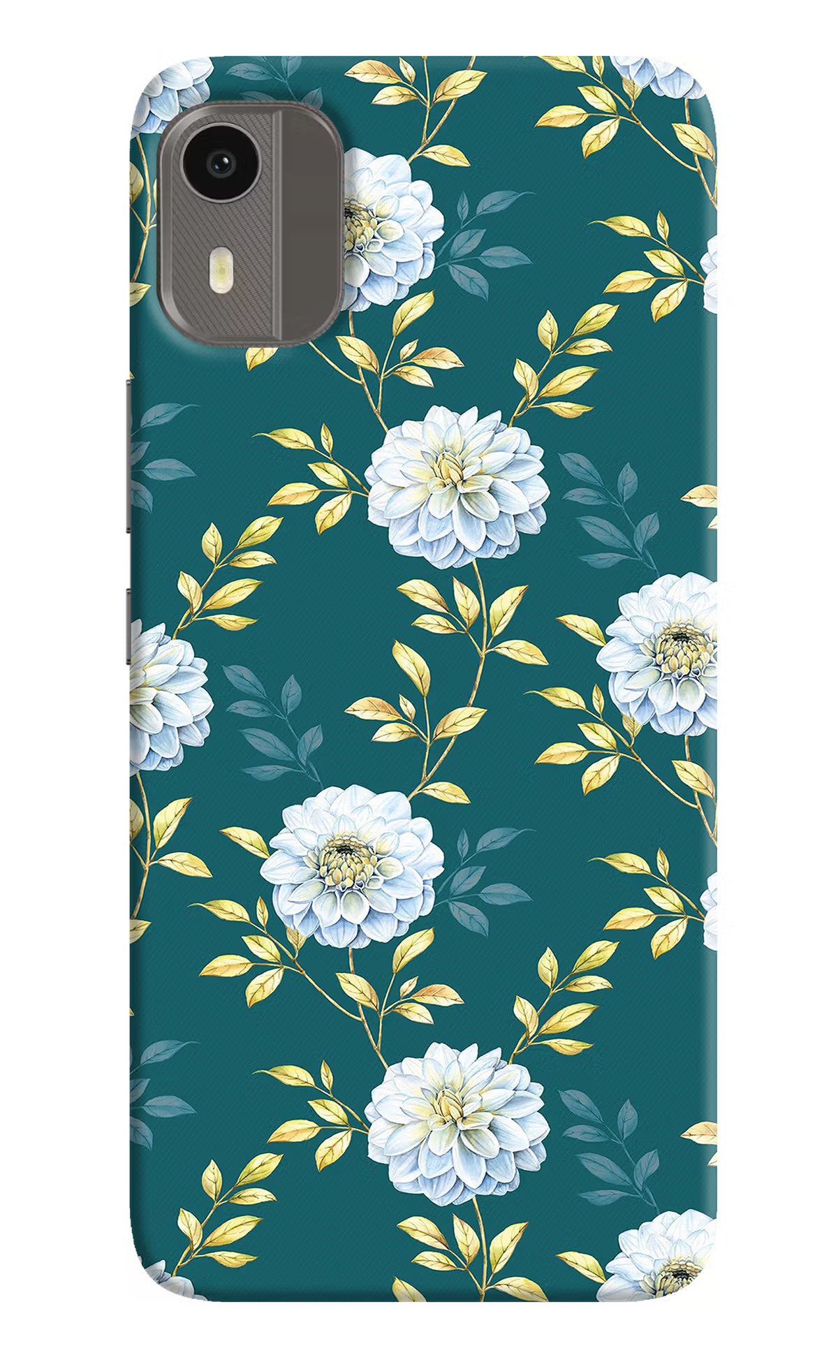 Flowers Nokia C12/C12 Pro Back Cover - Flowers Nokia C12/C12 Pro Hard Case Back Cover by Casekaro Flowers Nokia C12/C12 Pro Hard Case Back Cover by Casekaro