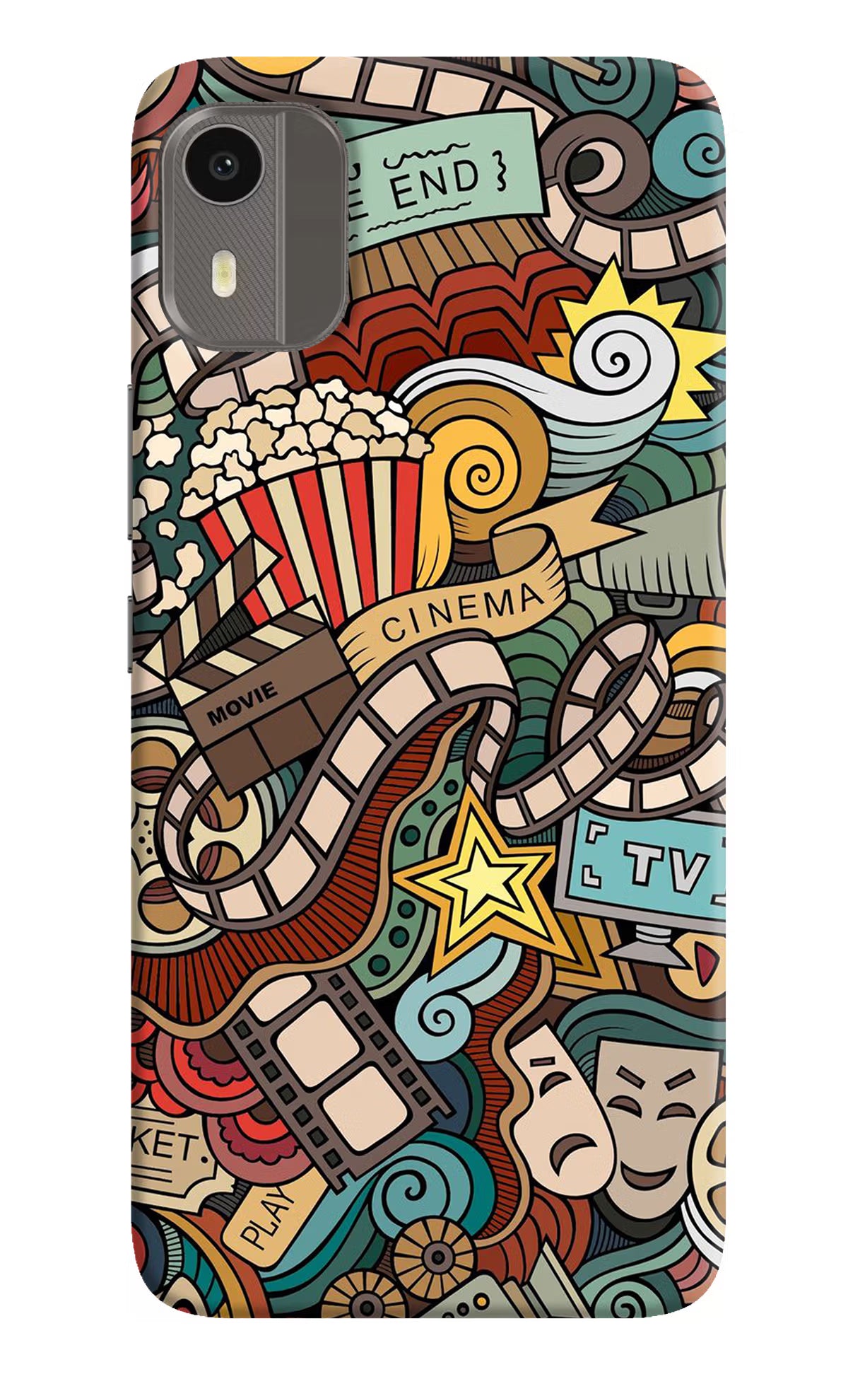 Cinema Abstract Nokia C12/C12 Pro Back Cover - Cinema Abstract Nokia C12/C12 Pro Hard Case Back Cover by Casekaro Cinema Abstract Nokia C12/C12 Pro Hard Case Back Cover by Casekaro