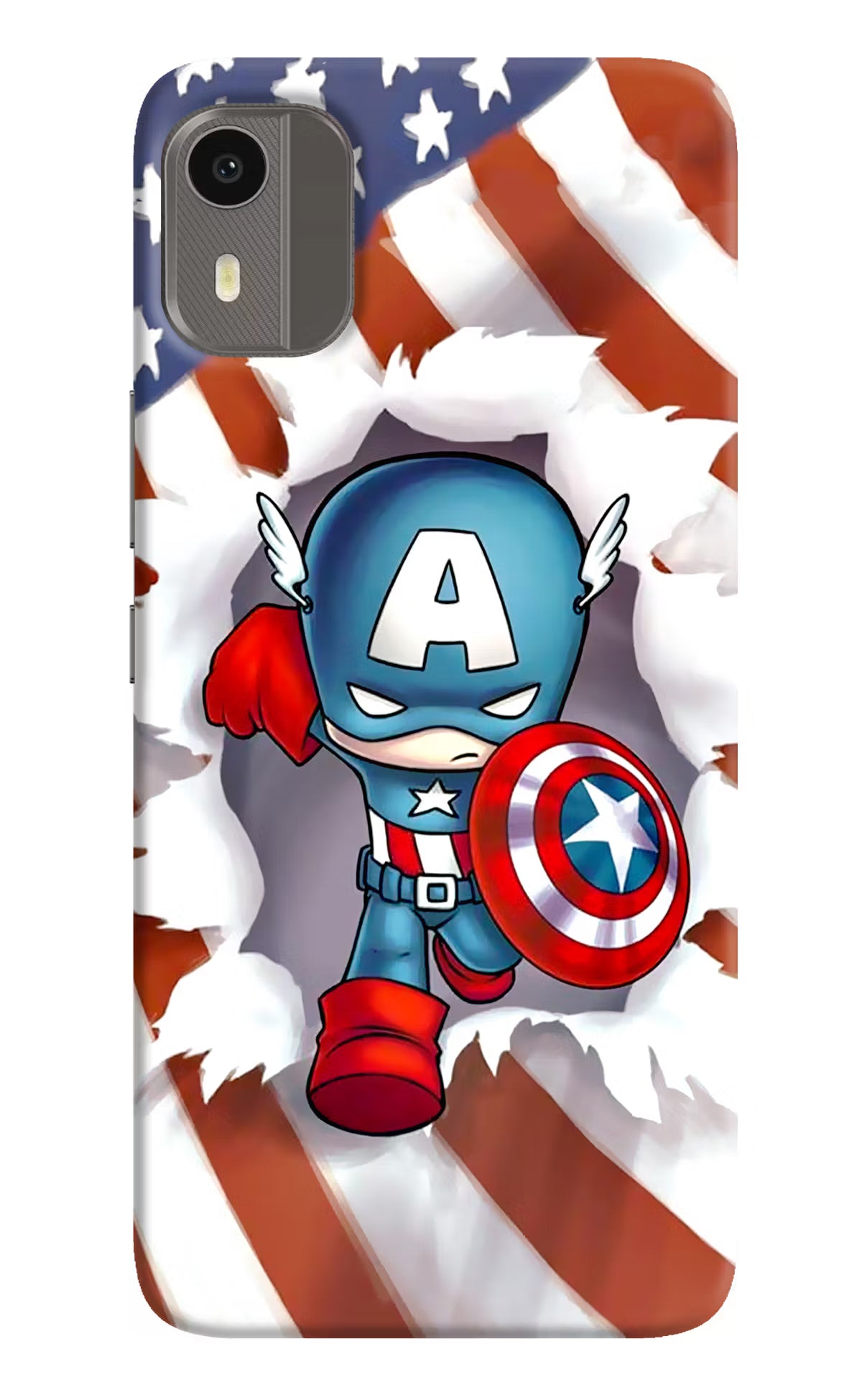 Captain America Nokia C12/C12 Pro Back Cover - Captain America Nokia C12/C12 Pro Hard Case Back Cover by Casekaro Captain America Nokia C12/C12 Pro Hard Case Back Cover by Casekaro