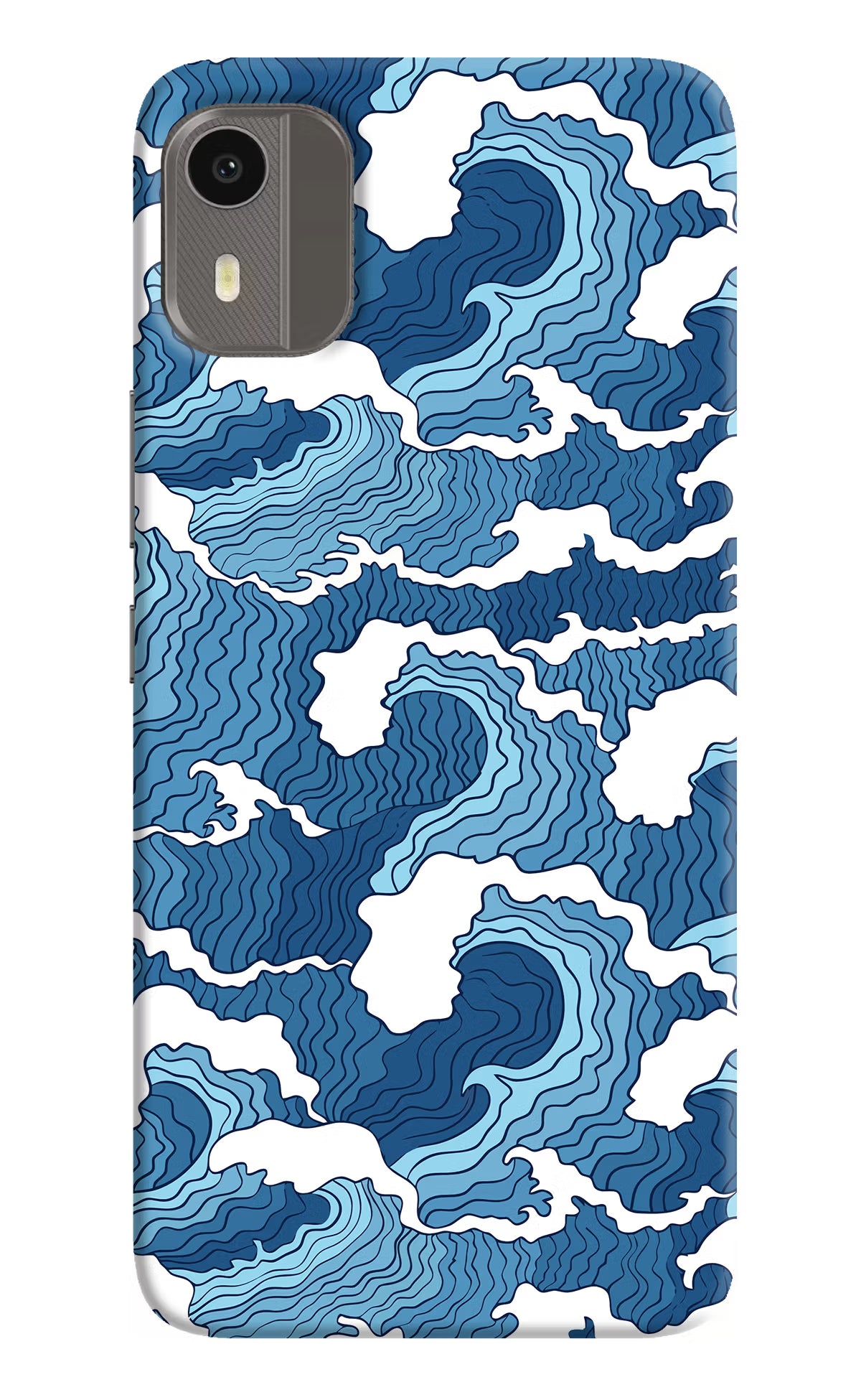 Blue Waves Nokia C12/C12 Pro Back Cover - Blue Waves Nokia C12/C12 Pro Hard Case Back Cover by Casekaro Blue Waves Nokia C12/C12 Pro Hard Case Back Cover by Casekaro