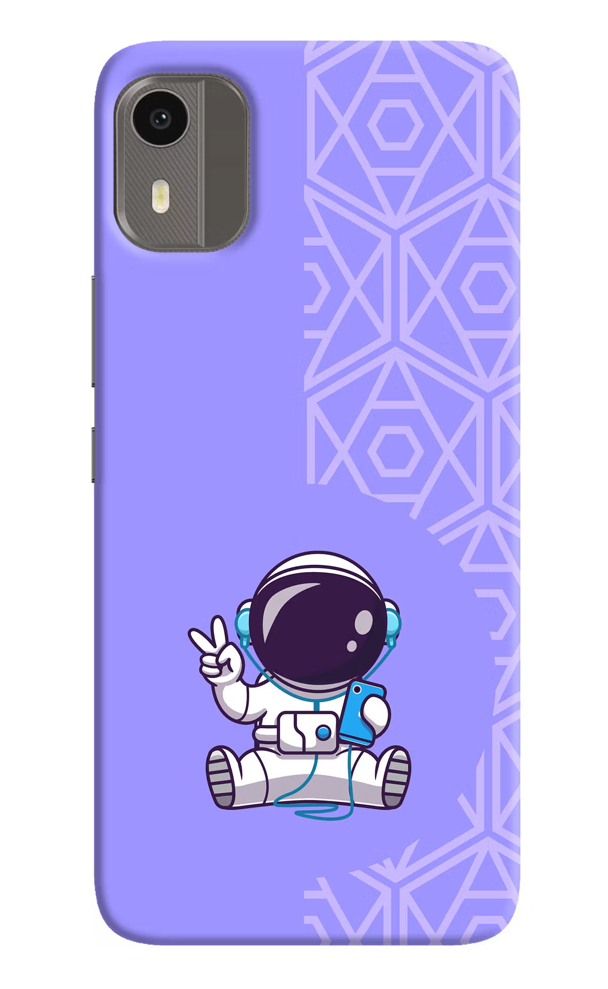 Cute Astronaut Chilling Nokia C12/C12 Pro Back Cover - Cute Astronaut Chilling Nokia C12/C12 Pro Hard Case Back Cover by Casekaro Cute Astronaut Chilling Nokia C12/C12 Pro Hard Case Back Cover by Casekaro