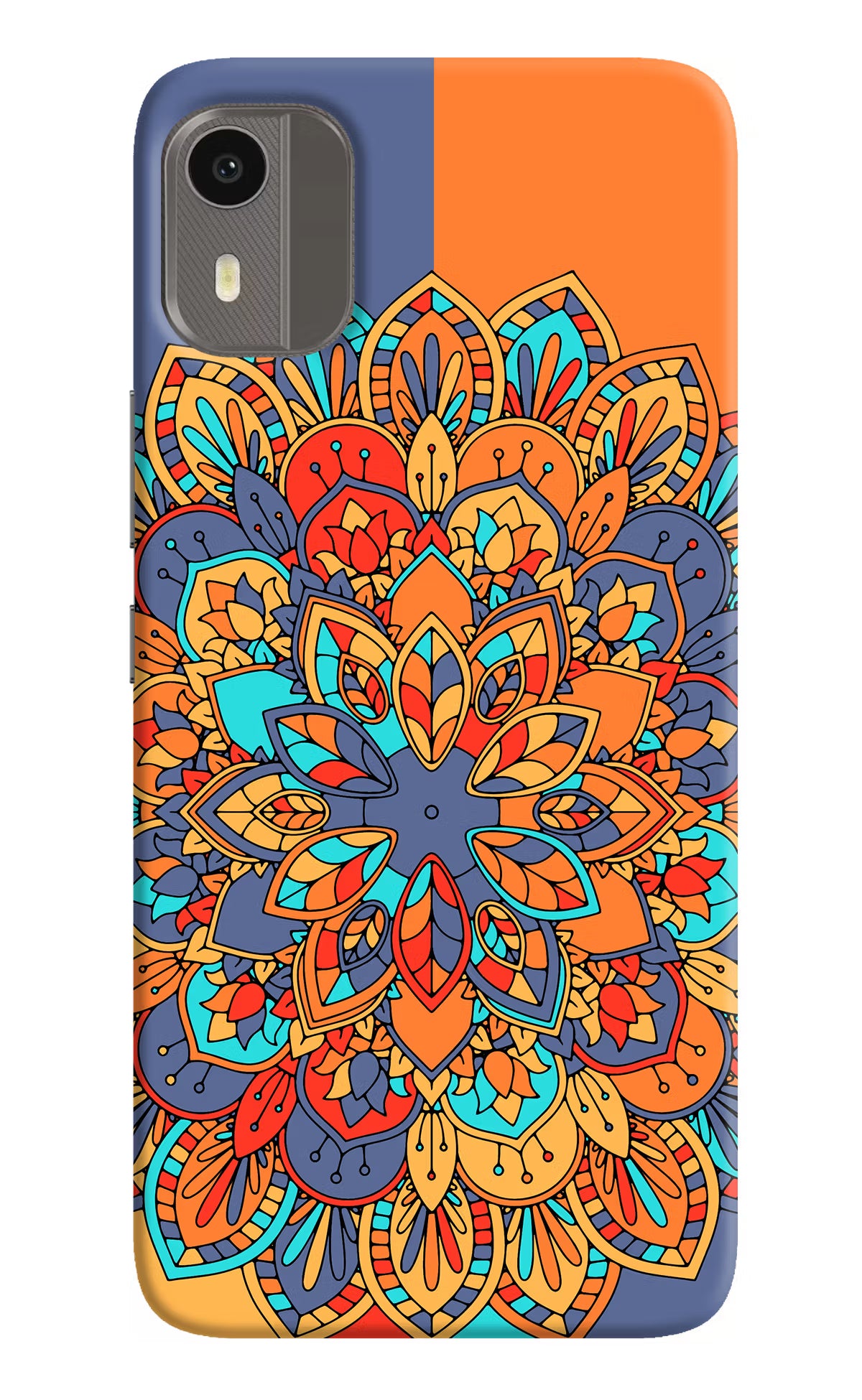 Color Mandala Nokia C12/C12 Pro Back Cover - Color Mandala Nokia C12/C12 Pro Hard Case Back Cover by Casekaro Color Mandala Nokia C12/C12 Pro Hard Case Back Cover by Casekaro