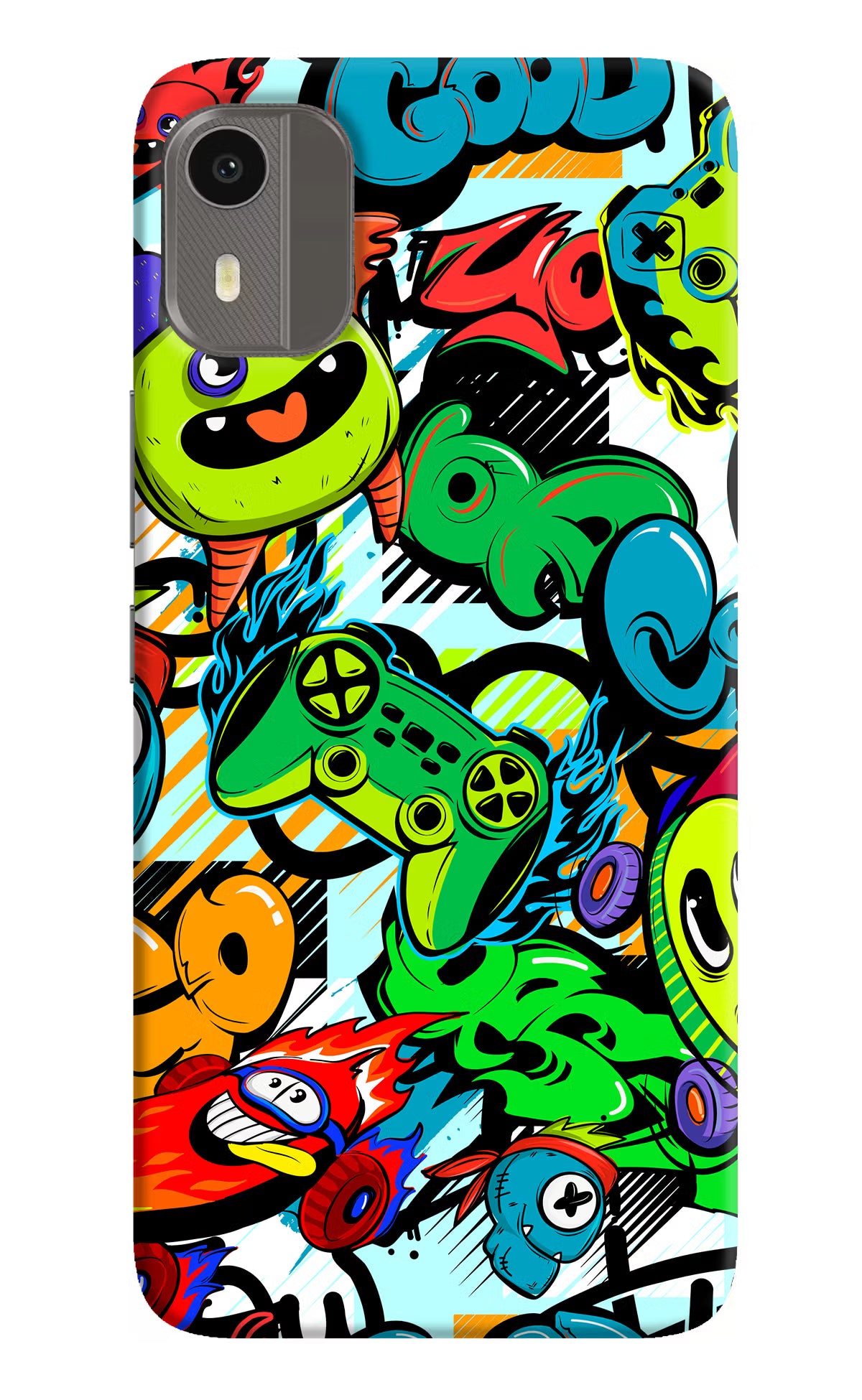 Game Doodle Nokia C12/C12 Pro Back Cover - Game Doodle Nokia C12/C12 Pro Hard Case Back Cover by Casekaro Game Doodle Nokia C12/C12 Pro Hard Case Back Cover by Casekaro