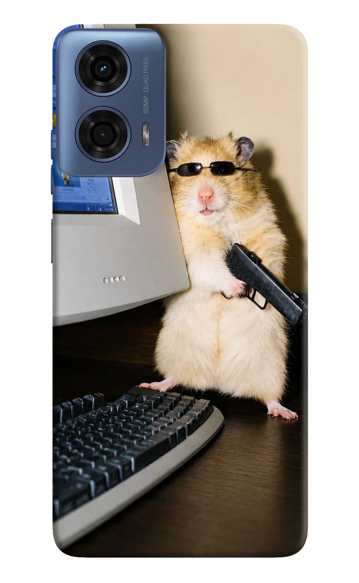 Hacker Hamster Moto G24 Power Back Cover - Hacker Hamster Moto G24 Power Back Cover Hacker Hamster Moto G24 Power Back Cover