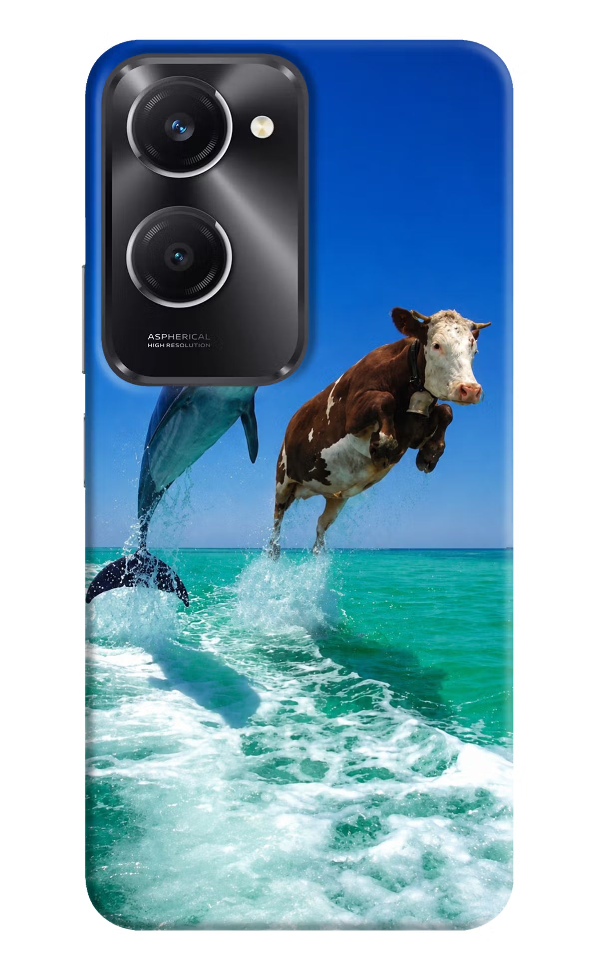 Dolphin vs Cow Vivo T3 Lite 5G Back Cover - Dolphin vs Cow Vivo T3 Lite 5G Back Cover Dolphin vs Cow Vivo T3 Lite 5G Back Cover