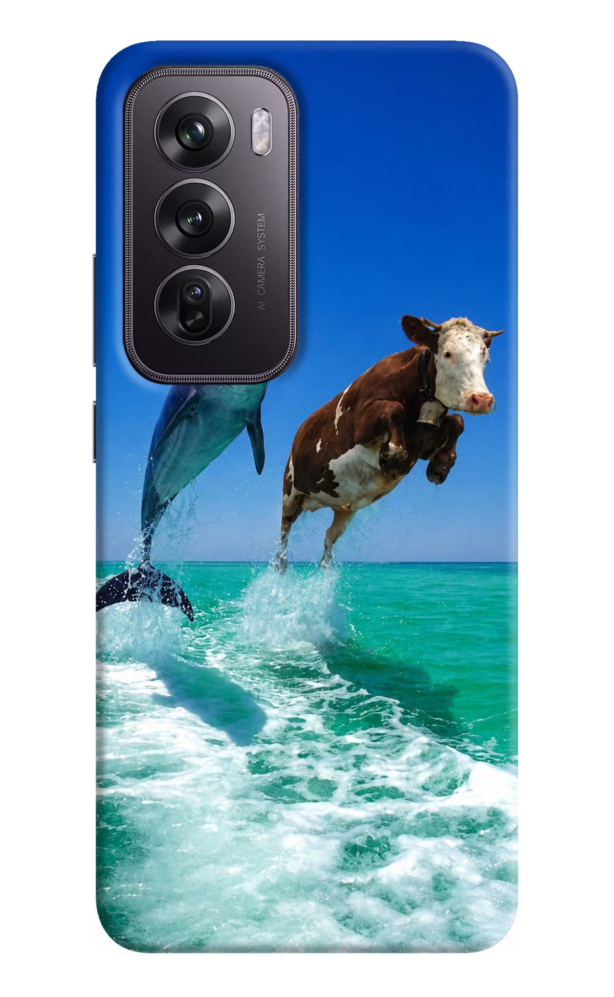 Dolphin vs Cow Oppo Reno12 Pro 5G Back Cover - Dolphin vs Cow Oppo Reno12 Pro 5G Back Cover Dolphin vs Cow Oppo Reno12 Pro 5G Back Cover