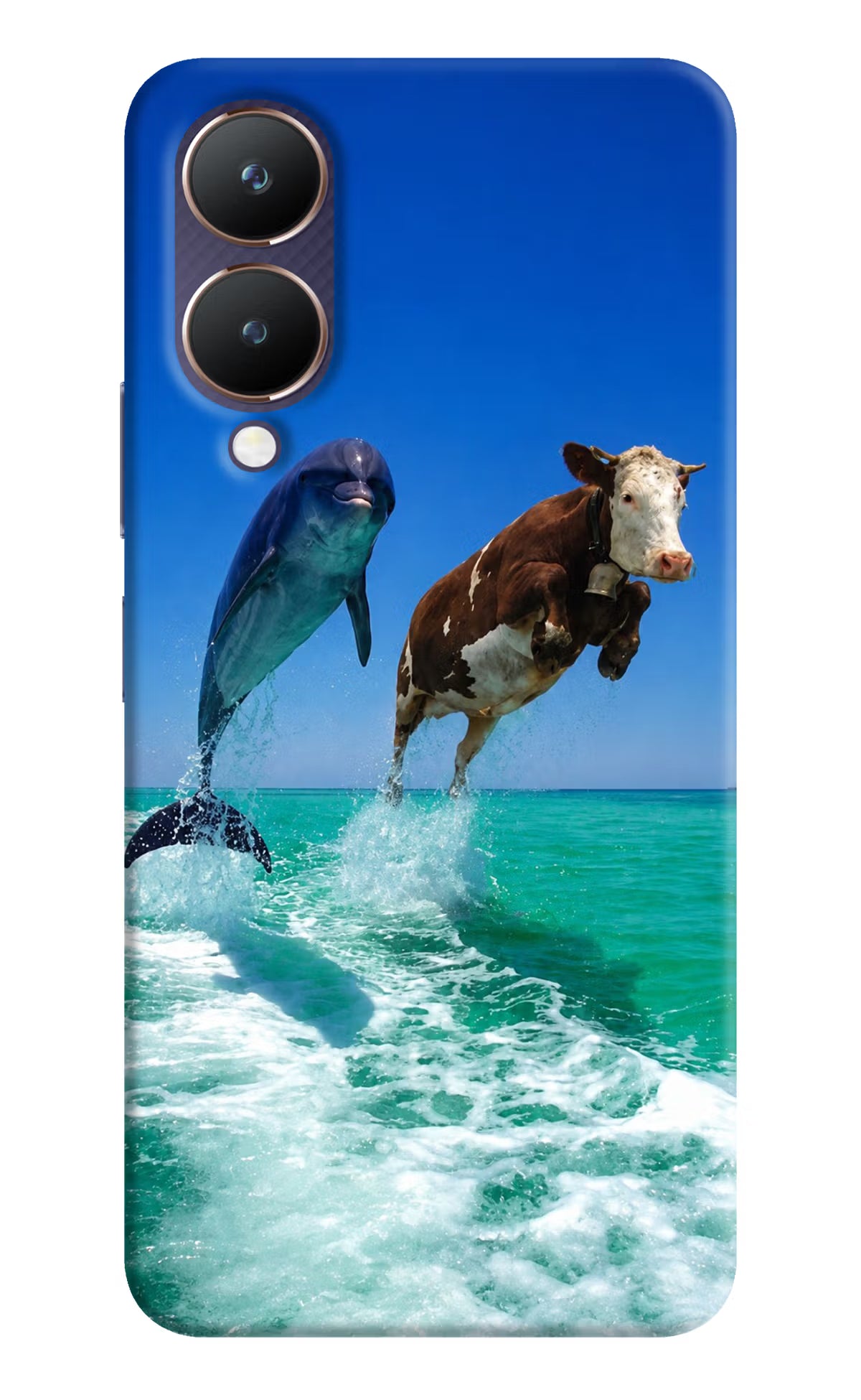 Dolphin vs Cow Vivo Y28 5G Back Cover - Dolphin vs Cow Vivo Y28 5G Back Cover Dolphin vs Cow Vivo Y28 5G Back Cover