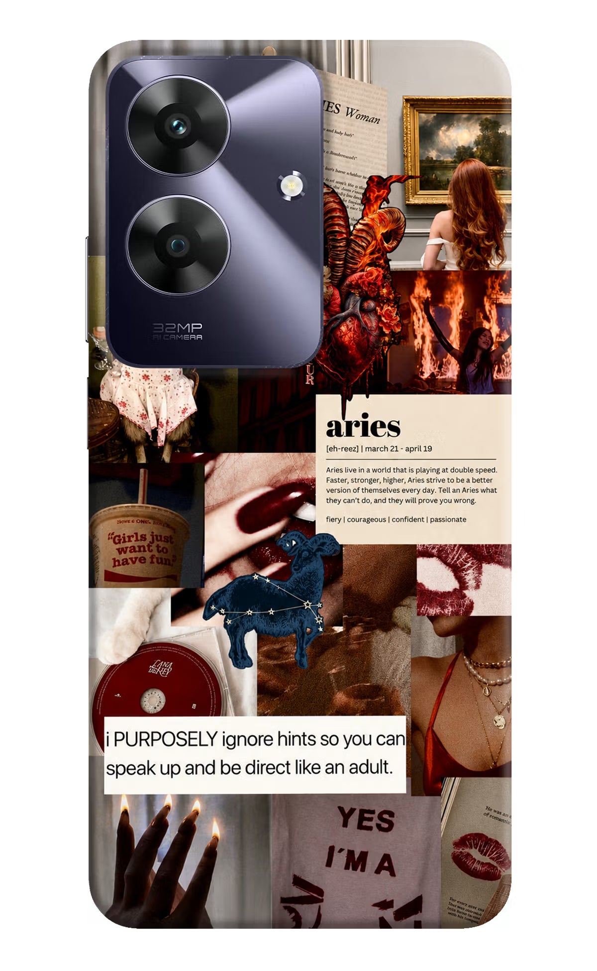 Zodiac Aries Realme C61 Back Cover - Zodiac Aries Realme C61 Back Cover Zodiac Aries Realme C61 Back Cover
