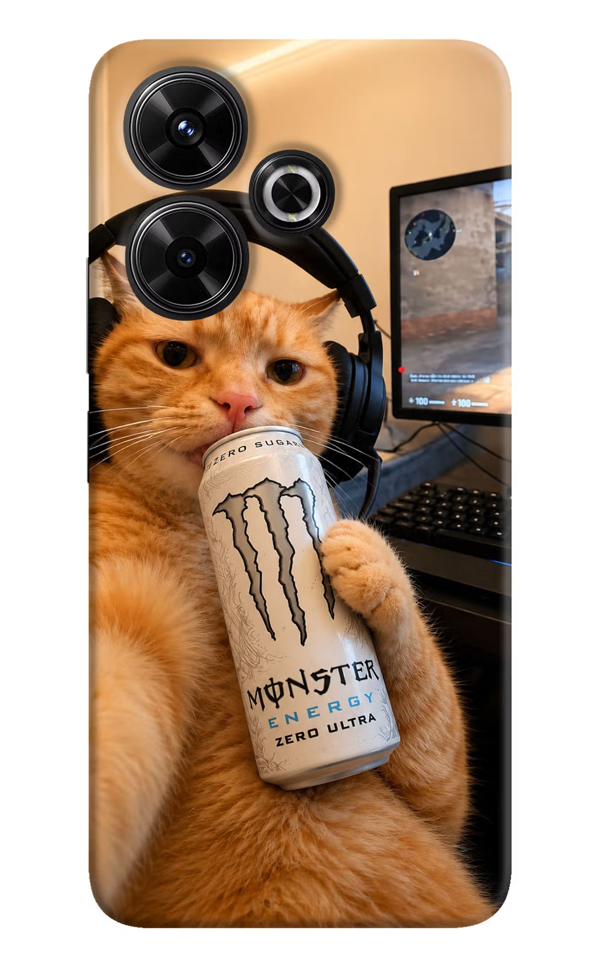 Gamer Cat Energy Redmi 13 5G Back Cover - Gamer Cat Energy Redmi 13 5G Back Cover Gamer Cat Energy Redmi 13 5G Back Cover