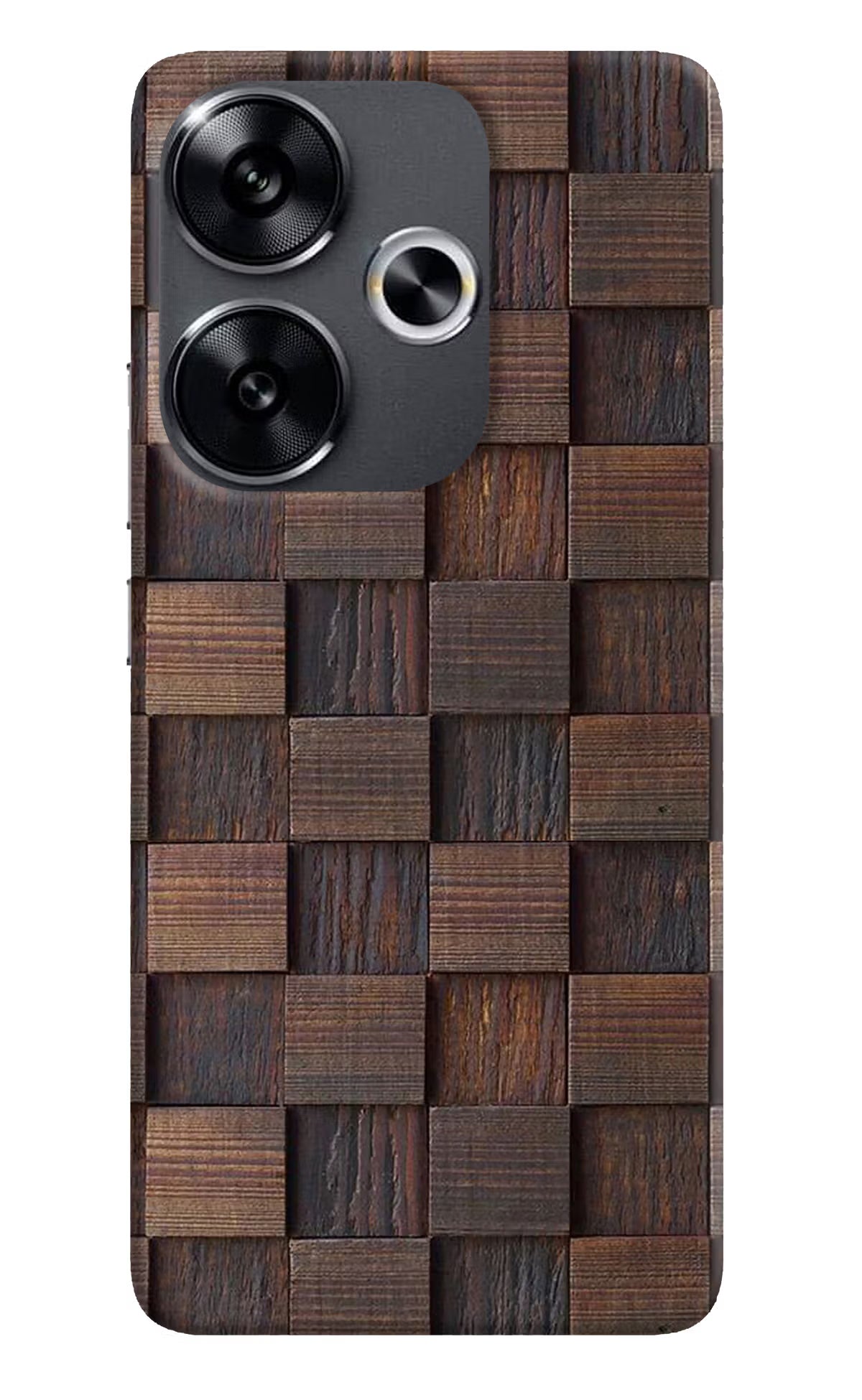 Wooden Cube Design Poco F6 5G Back Cover - Wooden Cube Design Poco F6 5G Back Cover Wooden Cube Design Poco F6 5G Back Cover