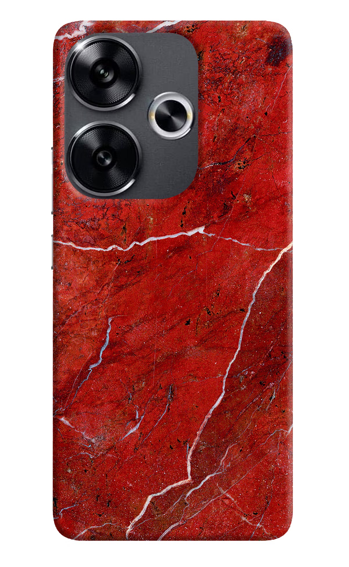 Red Marble Design Poco F6 5G Back Cover - Red Marble Design Poco F6 5G Back Cover Red Marble Design Poco F6 5G Back Cover