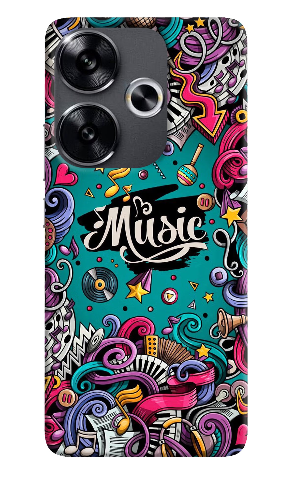 Music Graffiti Poco F6 5G Back Cover - Music Graffiti Poco F6 5G Back Cover Music Graffiti Poco F6 5G Back Cover