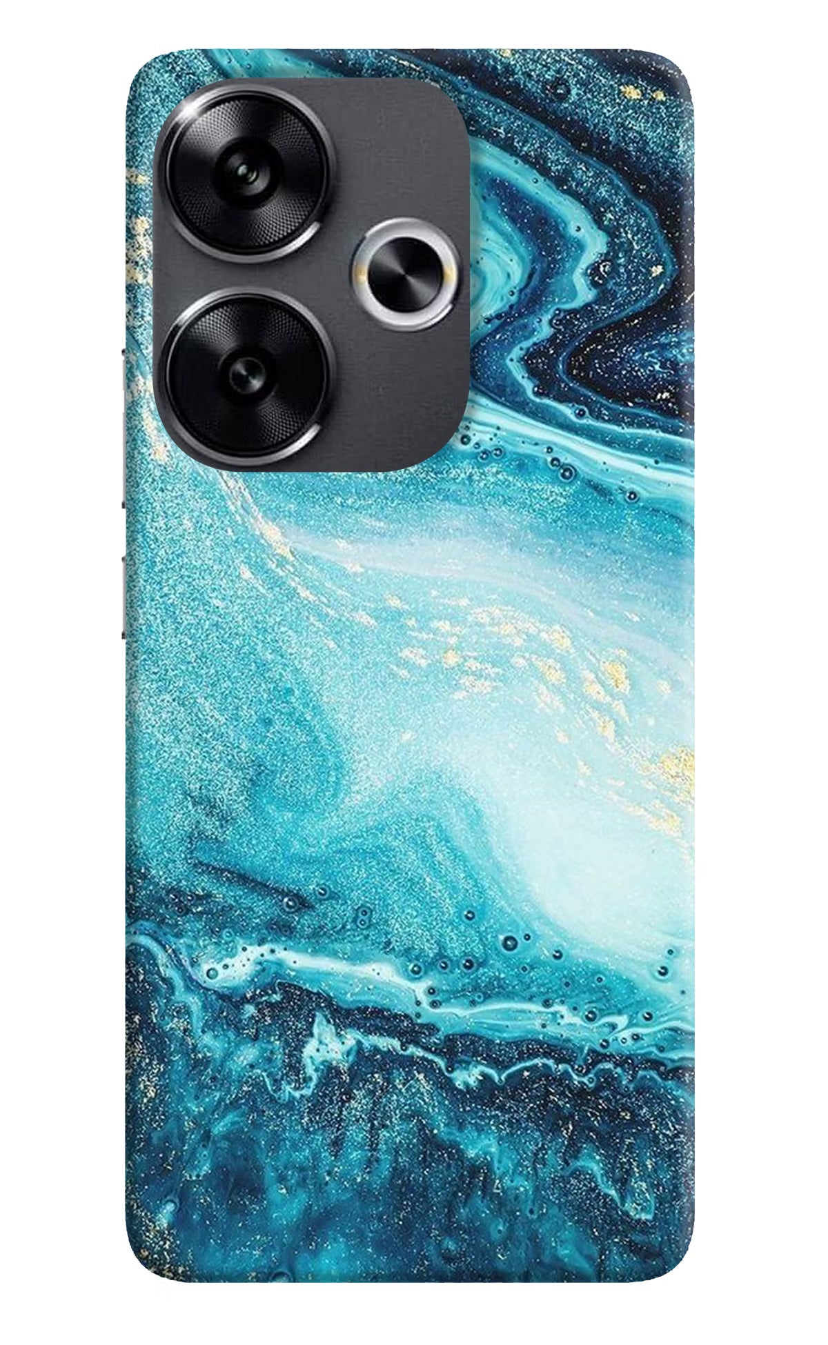 Blue Glitter Marble Poco F6 5G Back Cover - Blue Glitter Marble Poco F6 5G Back Cover Blue Glitter Marble Poco F6 5G Back Cover