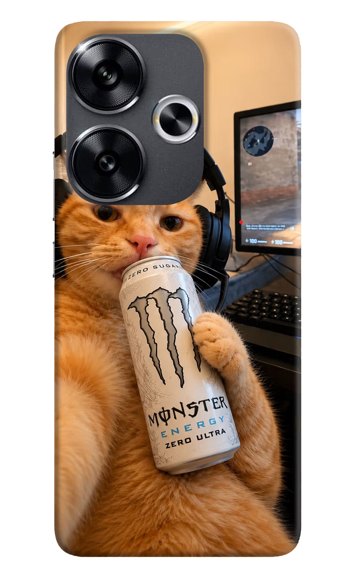 Gamer Cat Energy Poco F6 5G Back Cover - Gamer Cat Energy Poco F6 5G Back Cover Gamer Cat Energy Poco F6 5G Back Cover