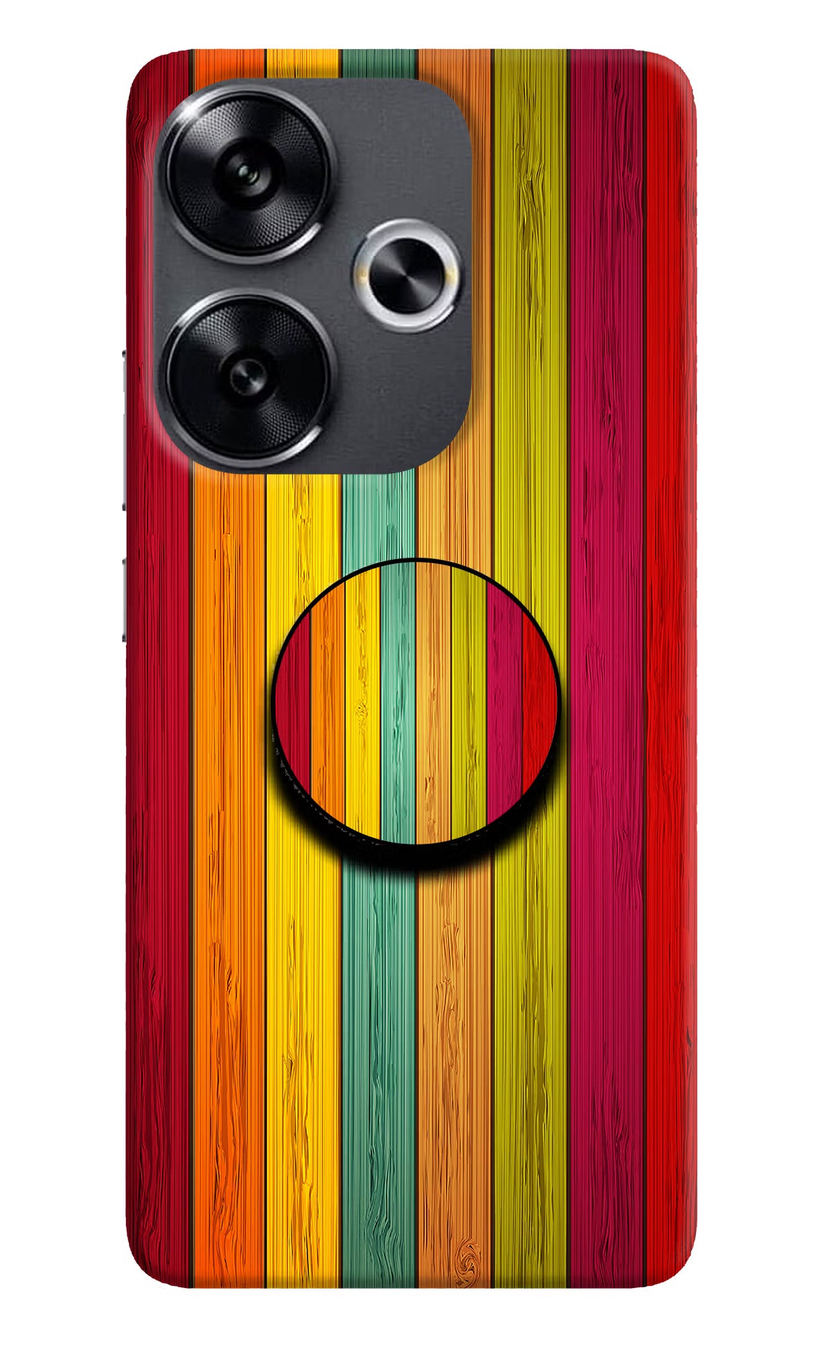 Multicolor Wooden Poco F6 5G Pop Case - Multicolor Wooden Poco F6 5G Pop Case Multicolor Wooden Poco F6 5G Pop Case