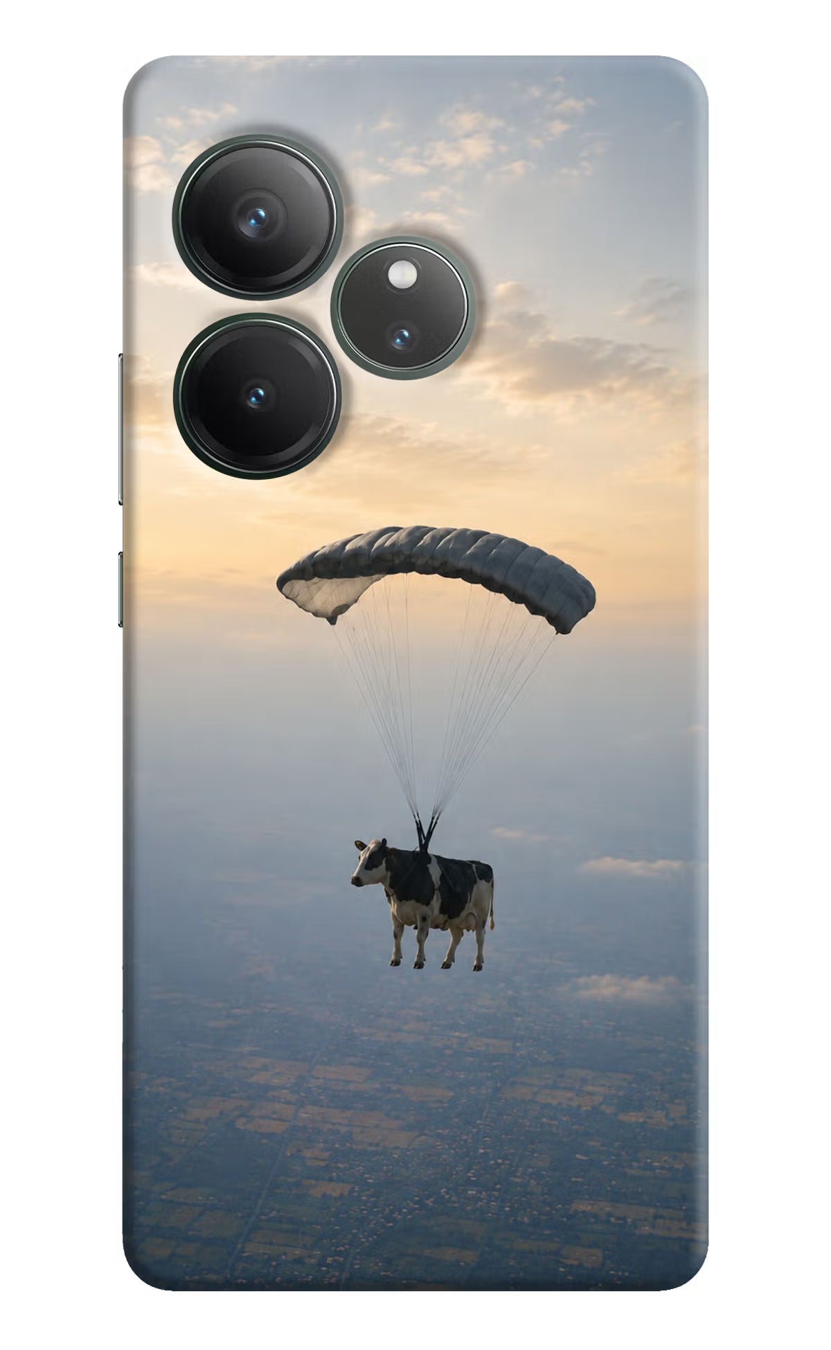 Skydiving Cow Realme GT 6 Back Cover - Skydiving Cow Realme GT 6 Back Cover Skydiving Cow Realme GT 6 Back Cover